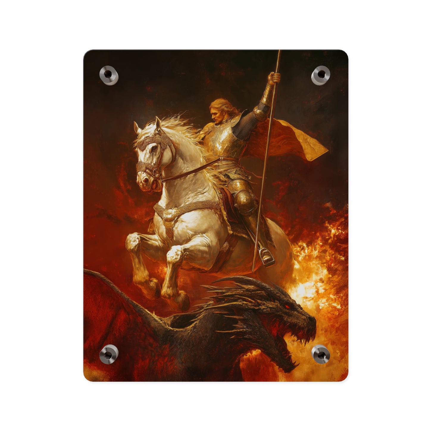 Saint George Wall Art Panel - Ready to Hang Acrylic Print - Catholic Saint Art - Patron Saint Print - No Frame needed