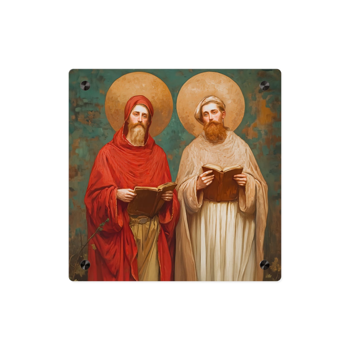 Saints Cosmas and Damian Wall Art Panel - Ready to Hang Acrylic Print - Catholic Saint Art - Patron Saint Print - Martyr Art