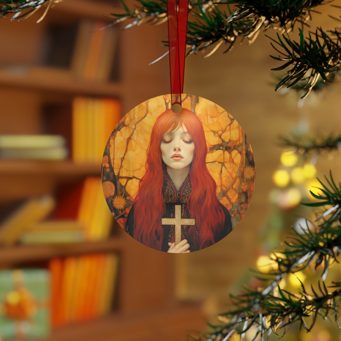 Saint Mary Magdalene - Inner Light and Peace Metal Ornament - Religious Holiday Christmas Ornament and Keepsake - Prayer Ornament