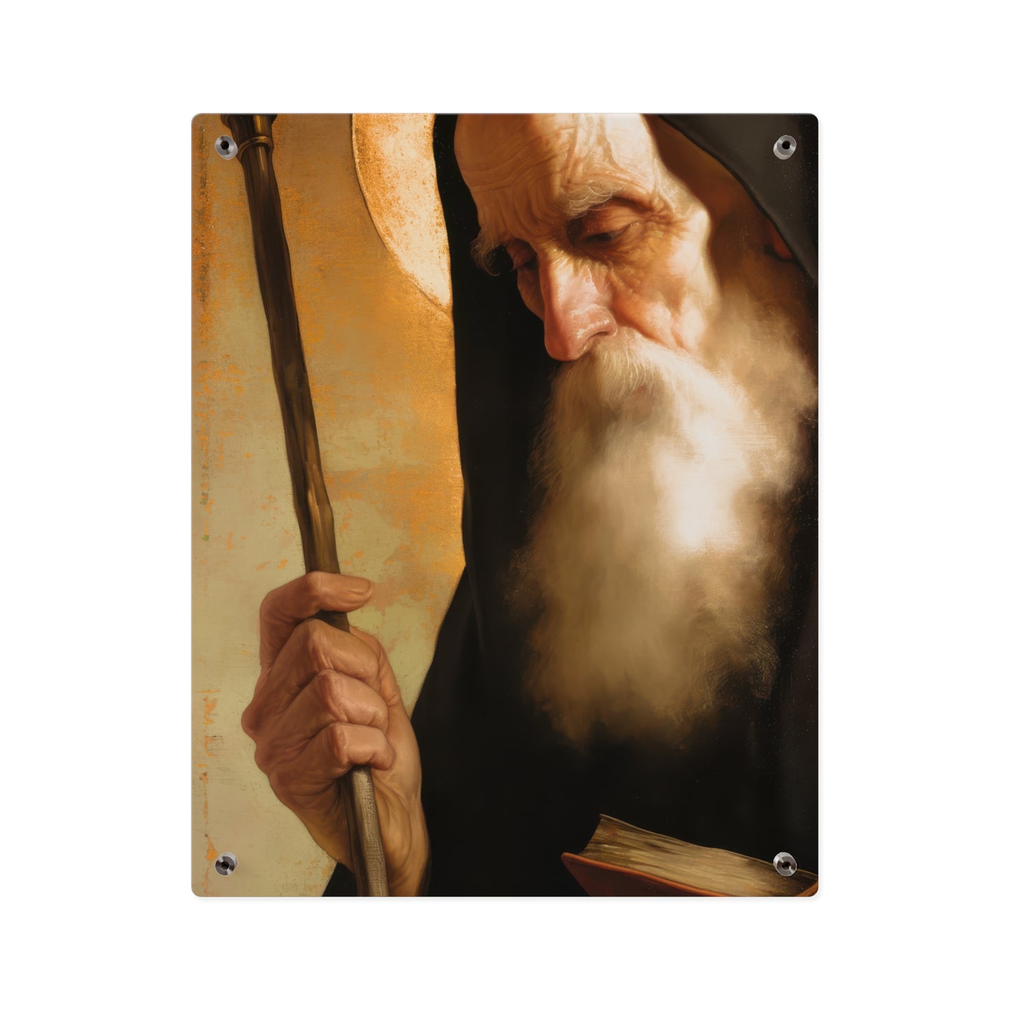 Saint Benedict Wall Art Panel - Ready to Hang Acrylic Print - Catholic Saint Art - Patron Saint Print - No Frame needed