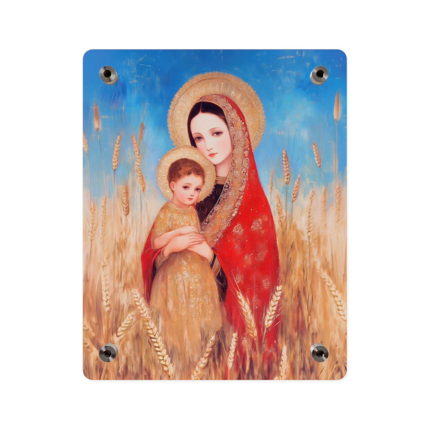 Our Lady of the Harvest - Wall Art Panel - Ready to Hang Acrylic Print - Catholic Saint Art - Patron Saint Print