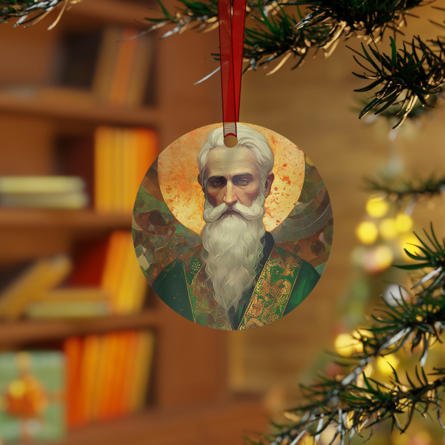 Saint Patrick Ornament - Religious Holiday Christmas Ornament and Keepsake - Double sided Keepsake Religious Ornament
