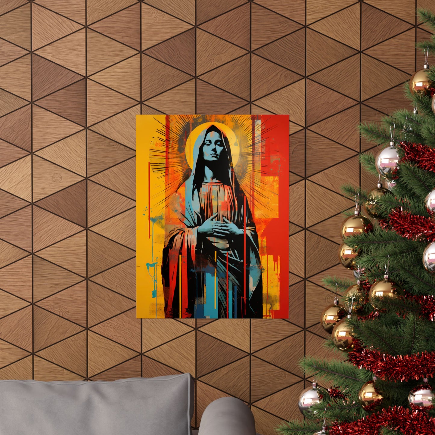 Mary's Light - Sanctified Souls Print - Multiple Sizes - Premium Matte Vertical Posters - Virgin Mary Pop art Print