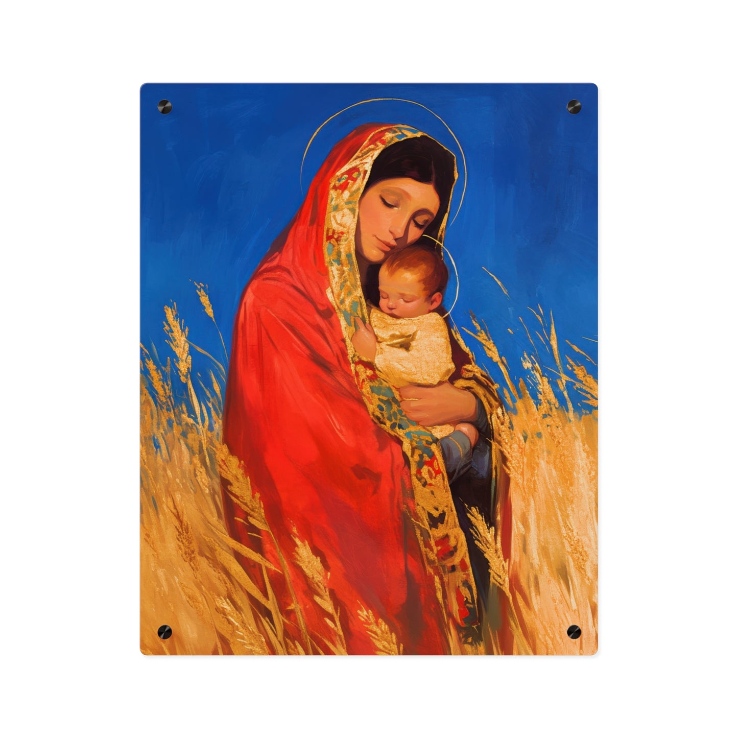 Our Lady of the Harvest - Wall Art Panel - Ready to Hang Acrylic Print - Catholic Saint Art - Patron Saint Print