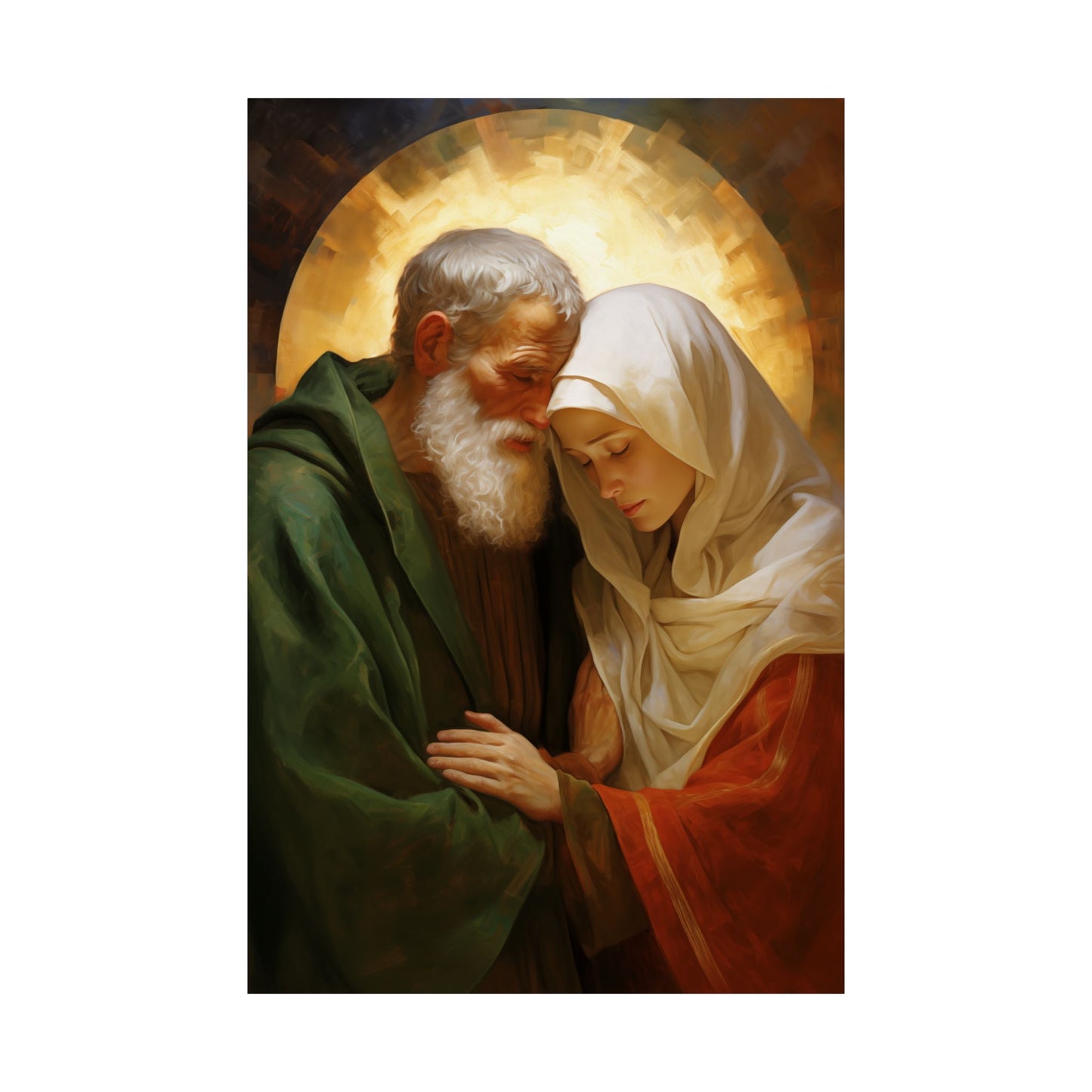 Saints Zechariah and Elizabeth - Sanctified Souls Print - Multiple Sizes - Premium Matte Vertical Posters - Catholic Art for the home