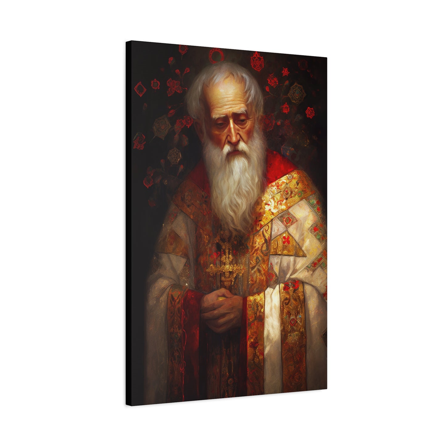 Saint Nicholas - Museum Wrapped Canvas - Sanctified Souls Print - Religious Art for your Home - Father Christmas - Catholic Christmas