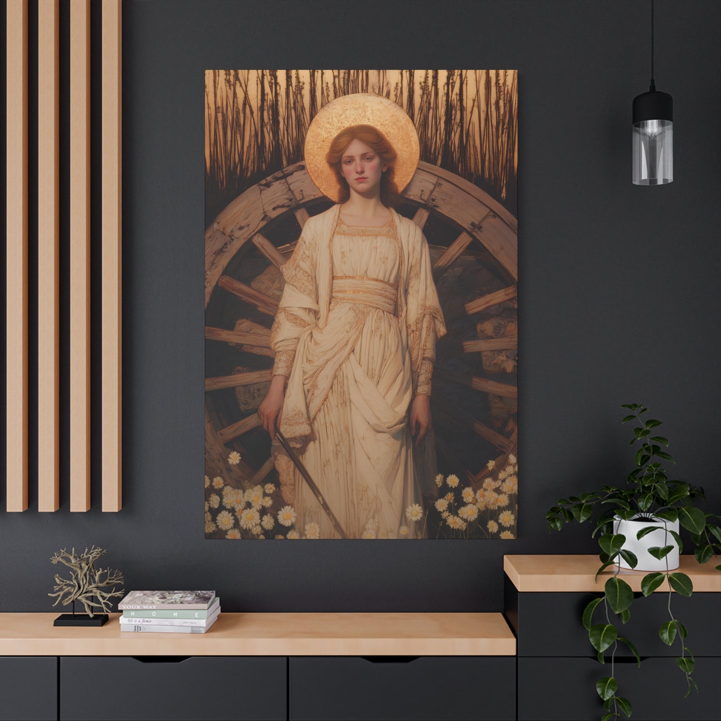 Saint Catherine of Alexandria - Museum Wrapped Canvas - Sanctified Souls Print - Religious Art for your Home - Catholic Patron Saint Art