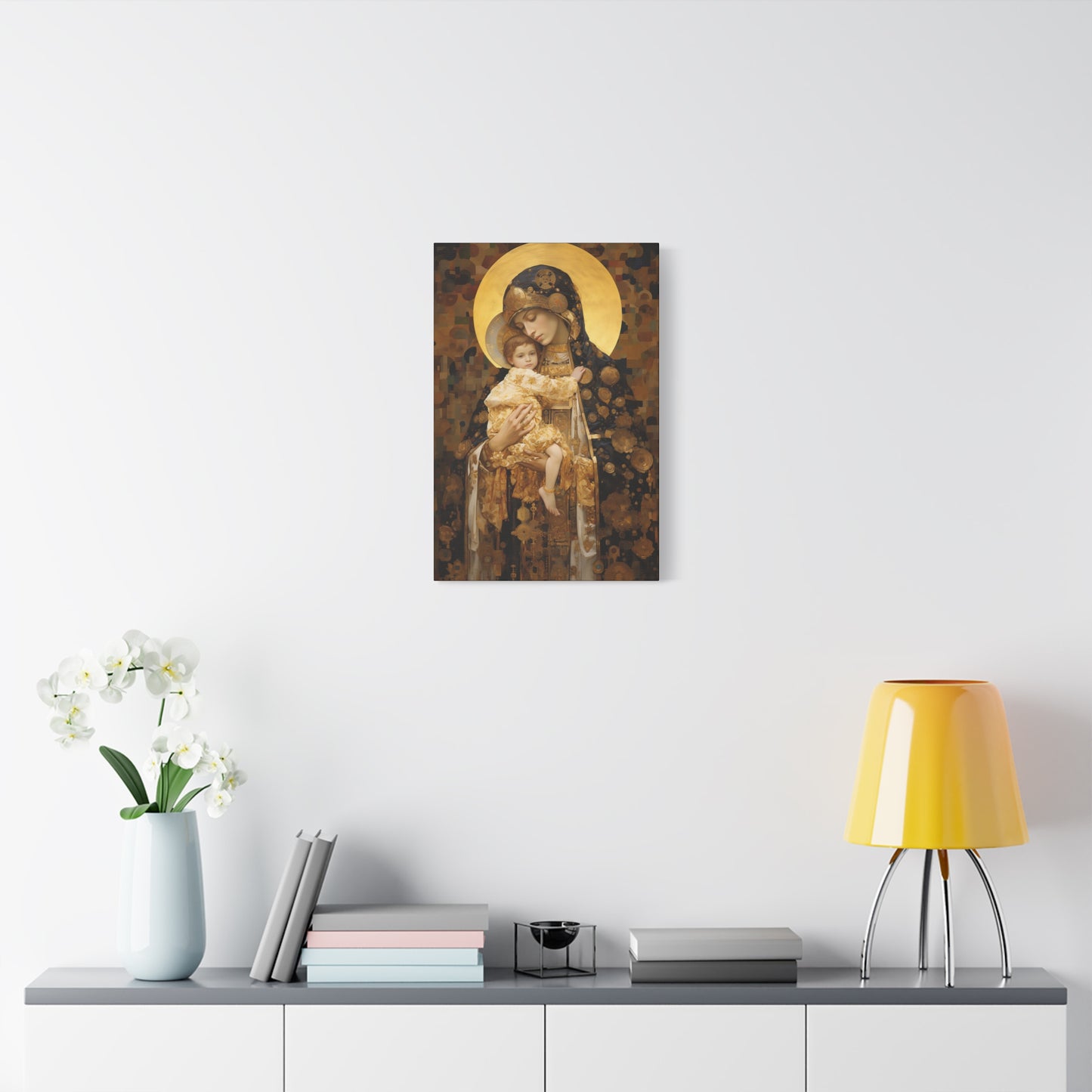 The Light of Love - Museum Wrapped Canvas - Sanctified Souls Print - Religious Art for your Home - The Virgin Mary and The Christ Child