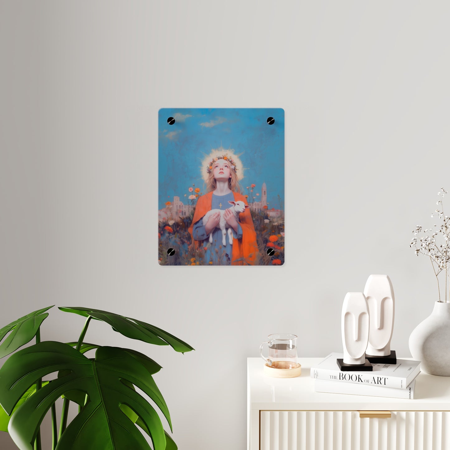 Saint Agnes of Rome Wall Art Panel - Ready to Hang Acrylic Print - Catholic Saint Art - Patron Saint Print - No Frame needed