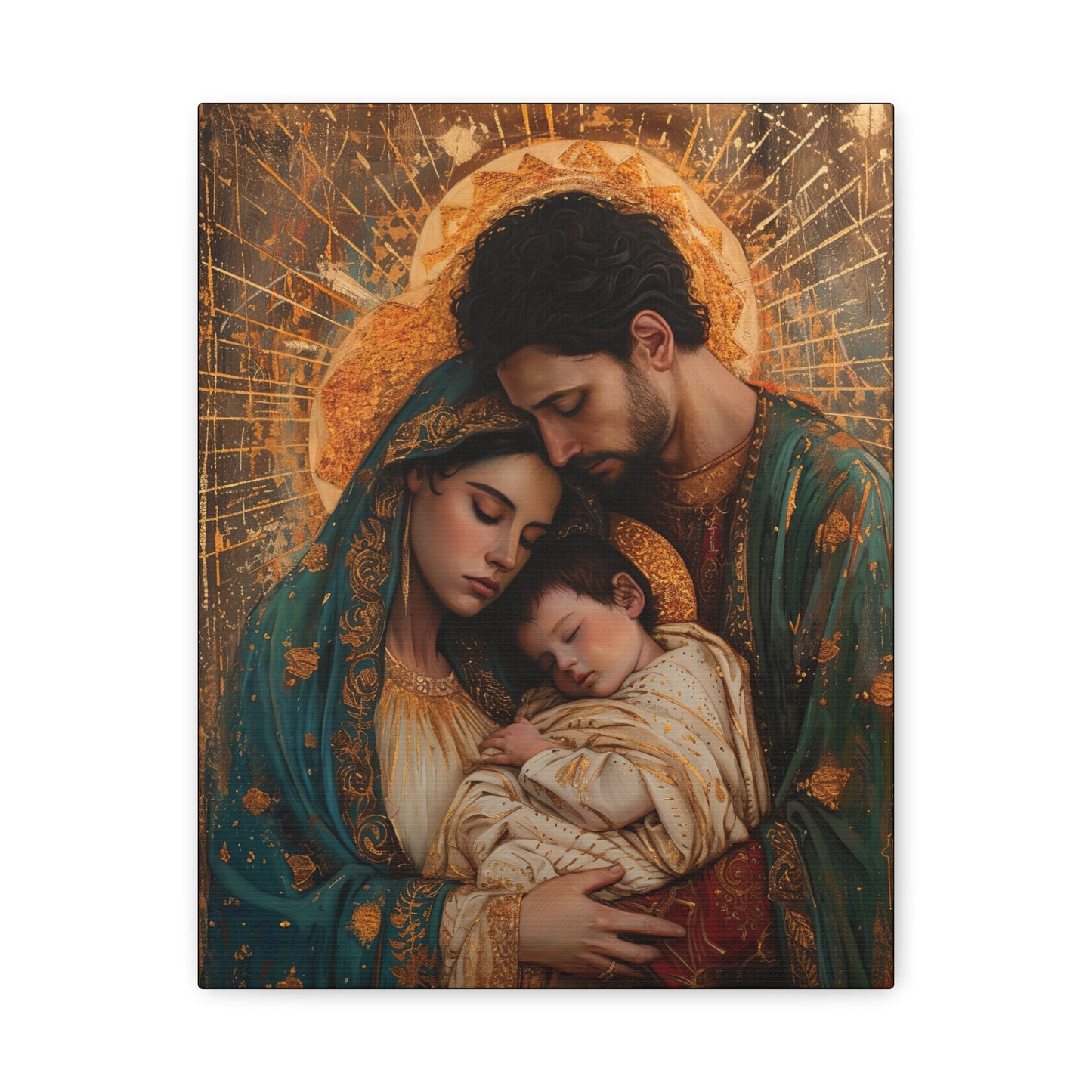 Divine Harmony - The Holy Family - Museum Wrapped Canvas - Sanctified Souls Print - Religious Art - Jesus, Mary and Joseph Art