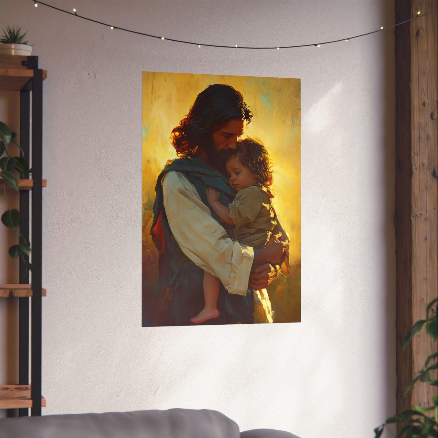 Divine Protector of the Innocent - Christ and Child Poster Print - Sanctified Souls Print - Catholic Art - Christian painting