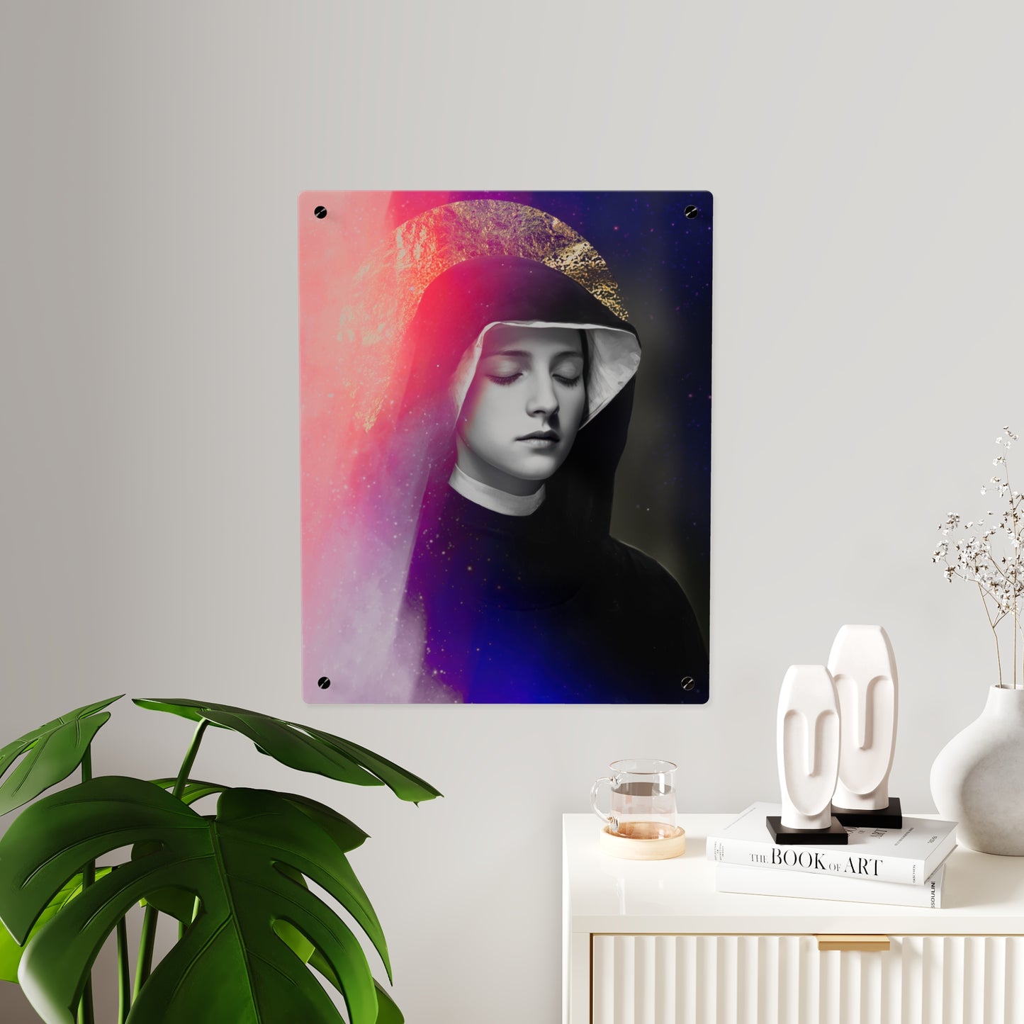 Saint Faustina Kowalska Wall Art Panel - Ready to Hang Acrylic Print - Catholic Saint Art - Patron Saint Print - No Frame needed