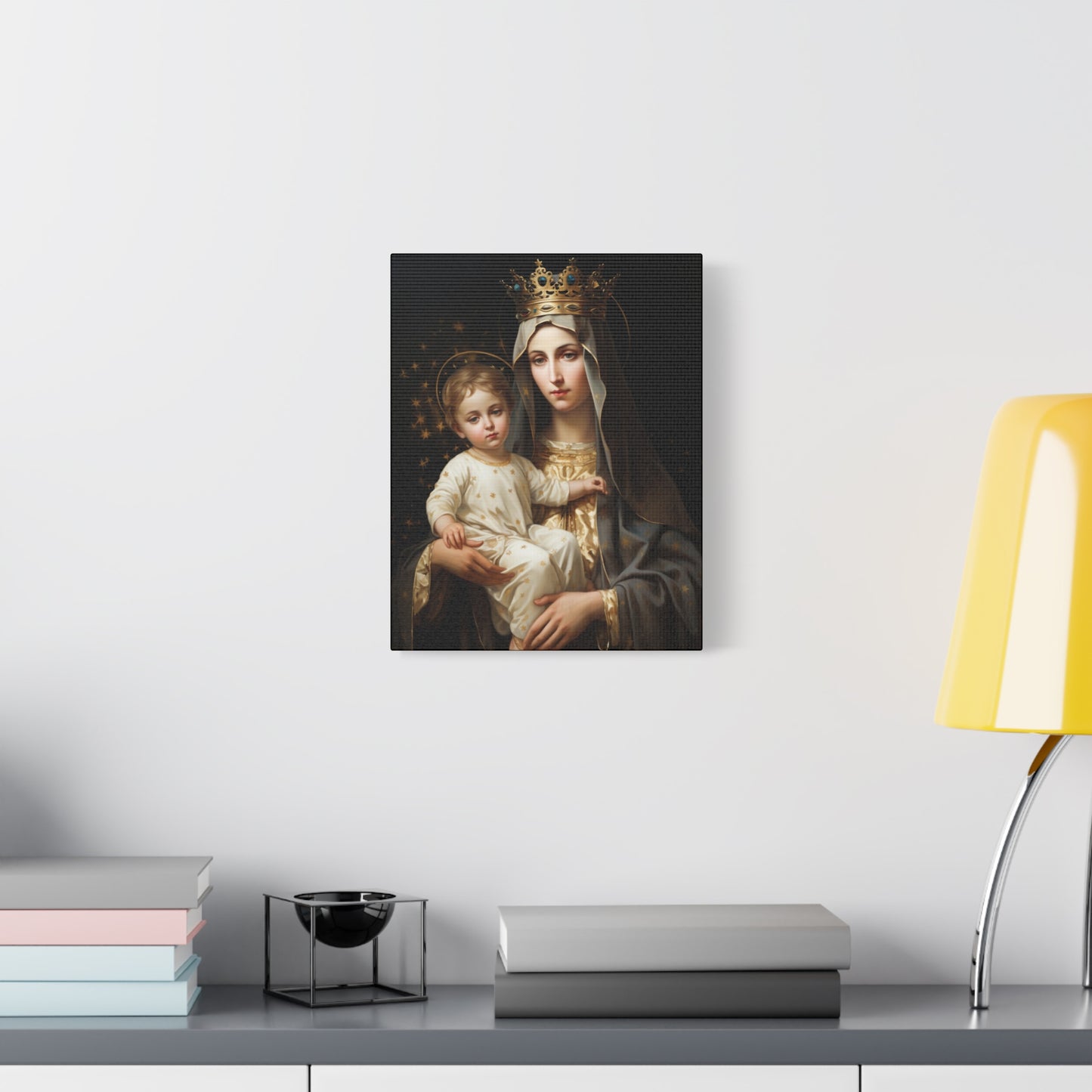 Our Lady of Mount Carmel - Museum Wrapped Canvas - Sanctified Souls Print - Mary the Blessed Virgin