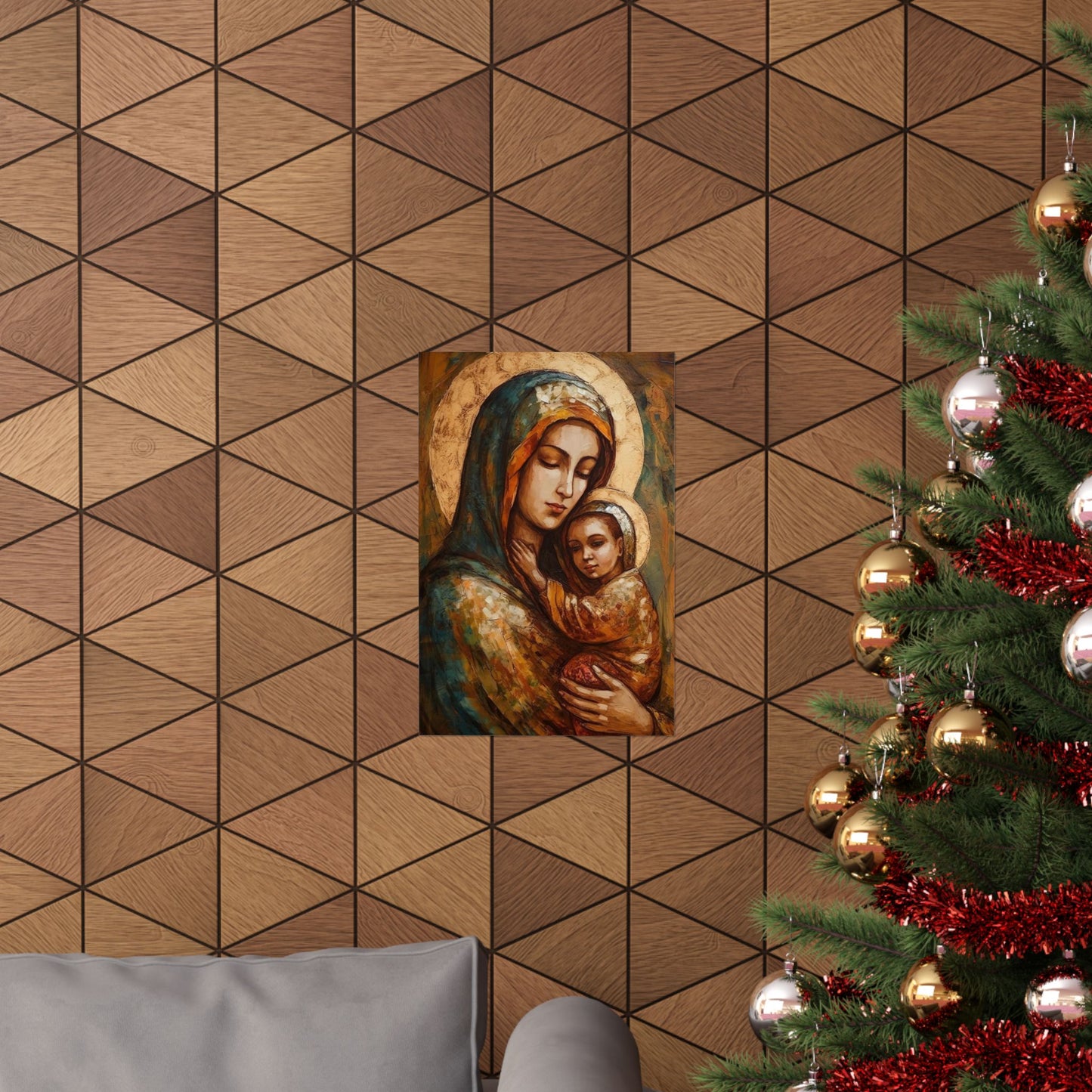 Mother's Blessing - Virgin Mary and the Christ Child - Multiple Sizes - Premium Matte Vertical Posters - Christ Child and Mother Mary