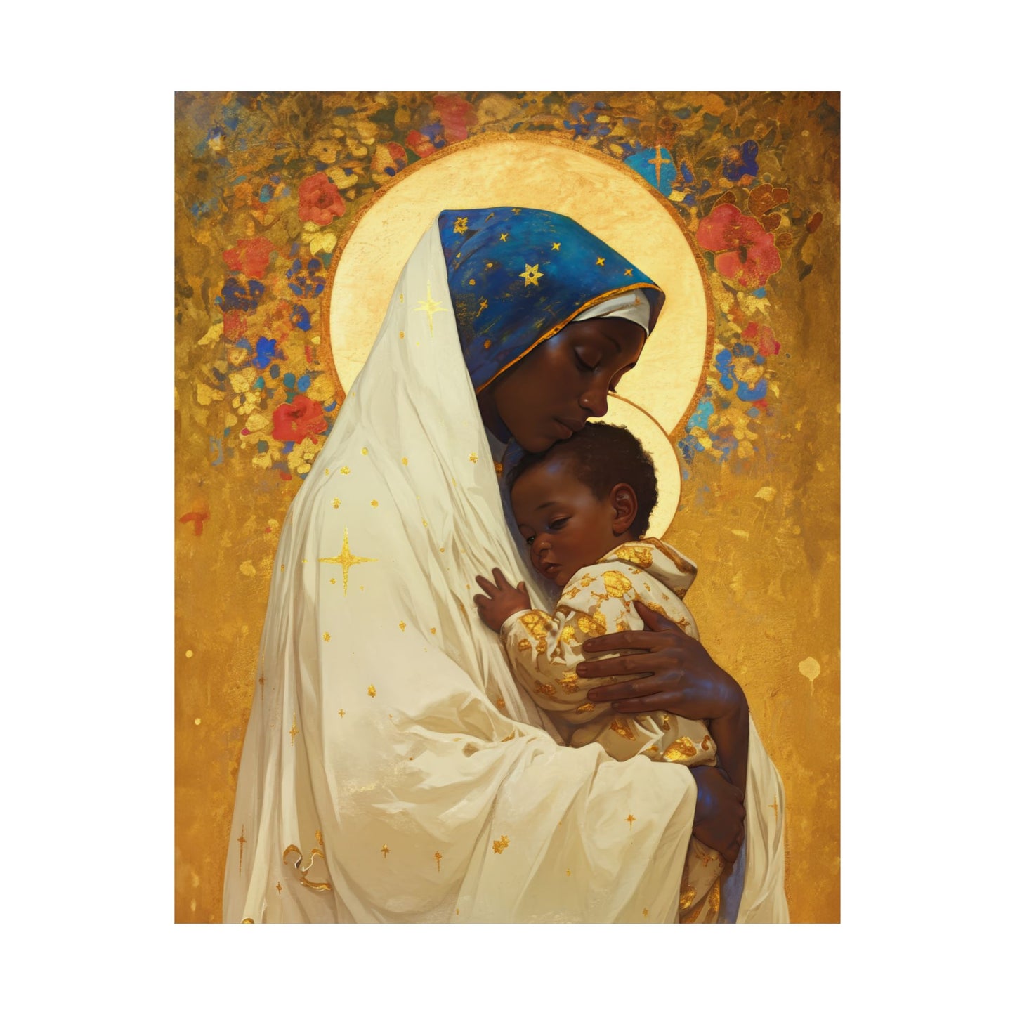 Queen of Peace and Love- Our Lady of Kibeho's Message - Sanctified Souls Print - Multiple Sizes - Premium Posters - Catholic Art - Christian