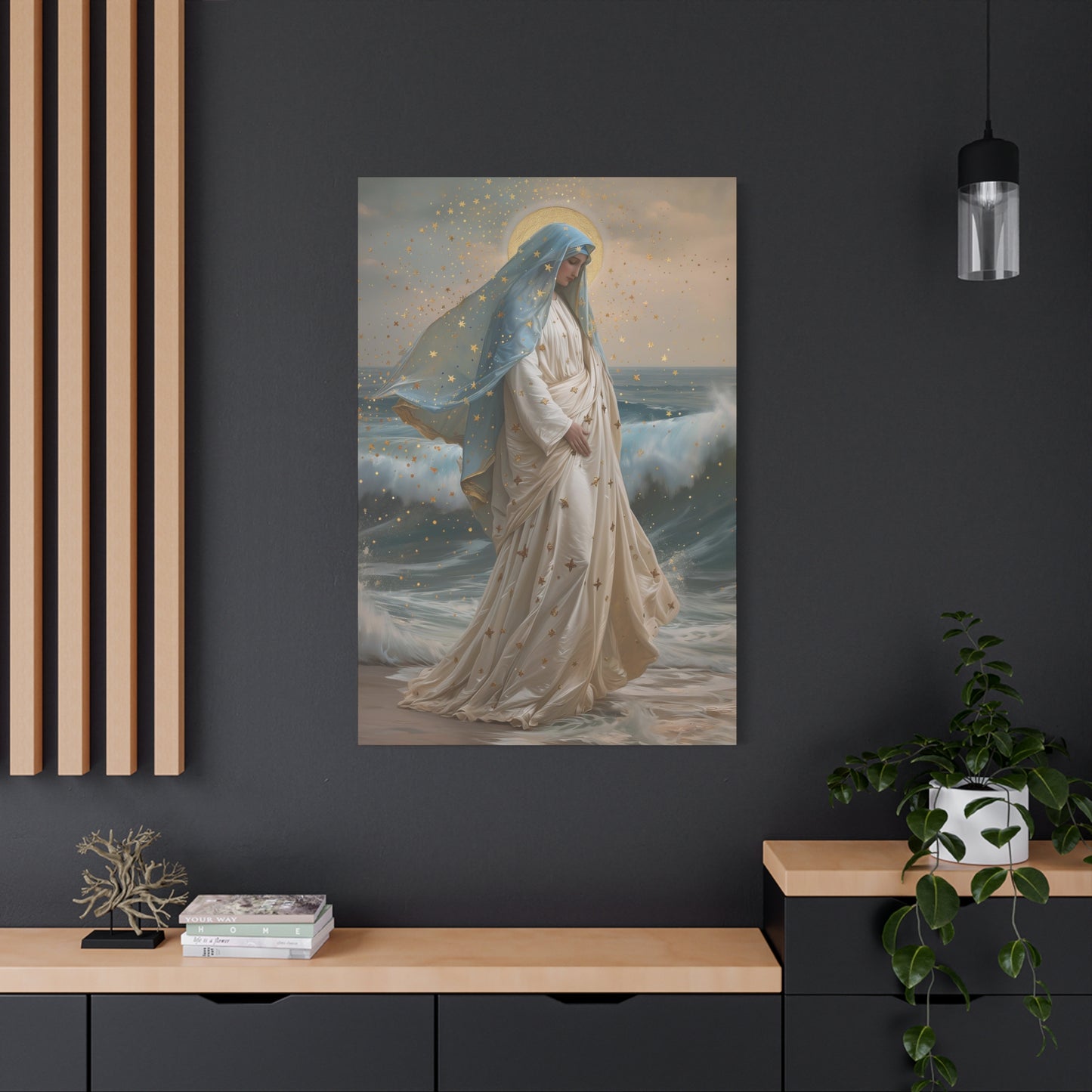 Ocean's Embrace - Devotion to Our Lady - Musseum Wrapped Canvas - Sanctified Souls - Religious Art for your Home - Our Lady Star of the Sea