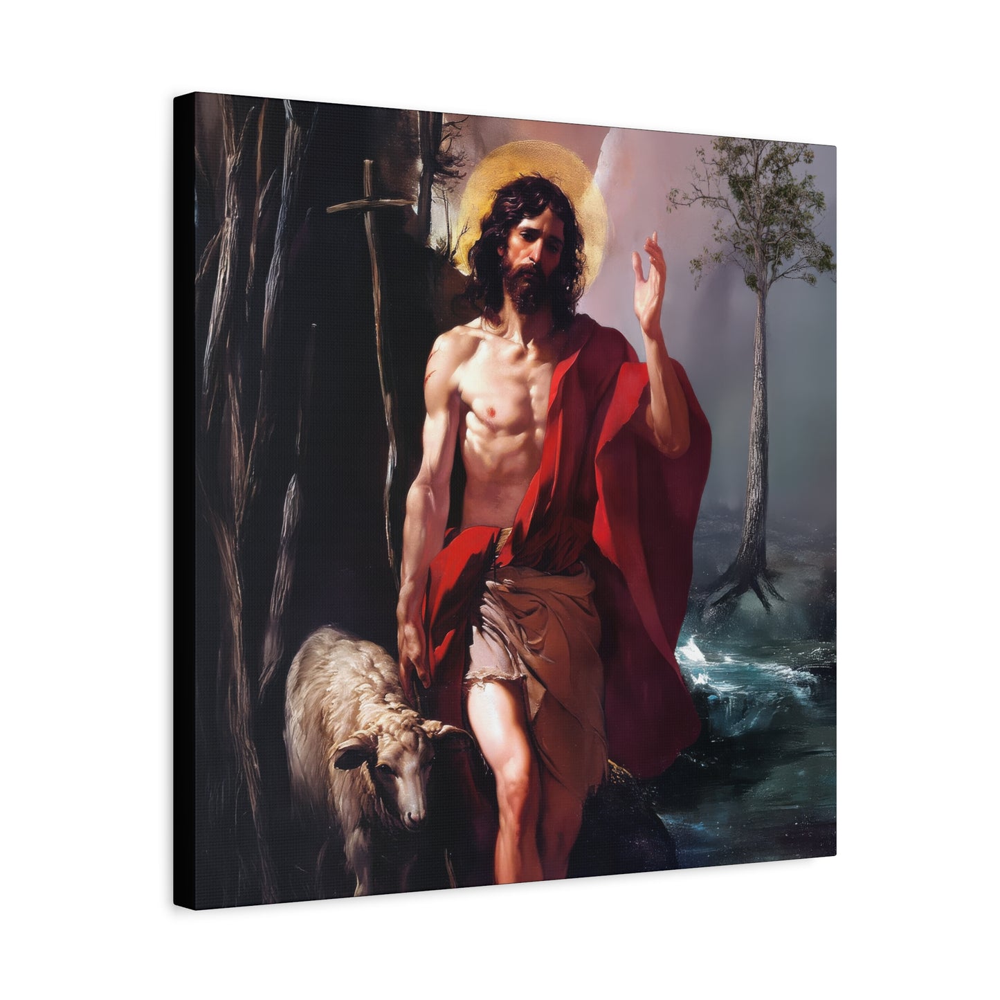 Saint John the Baptist - Museum Wrapped Canvas - Sanctified Souls Print - Religious Art for your Home - Catholic Patron Saint Art