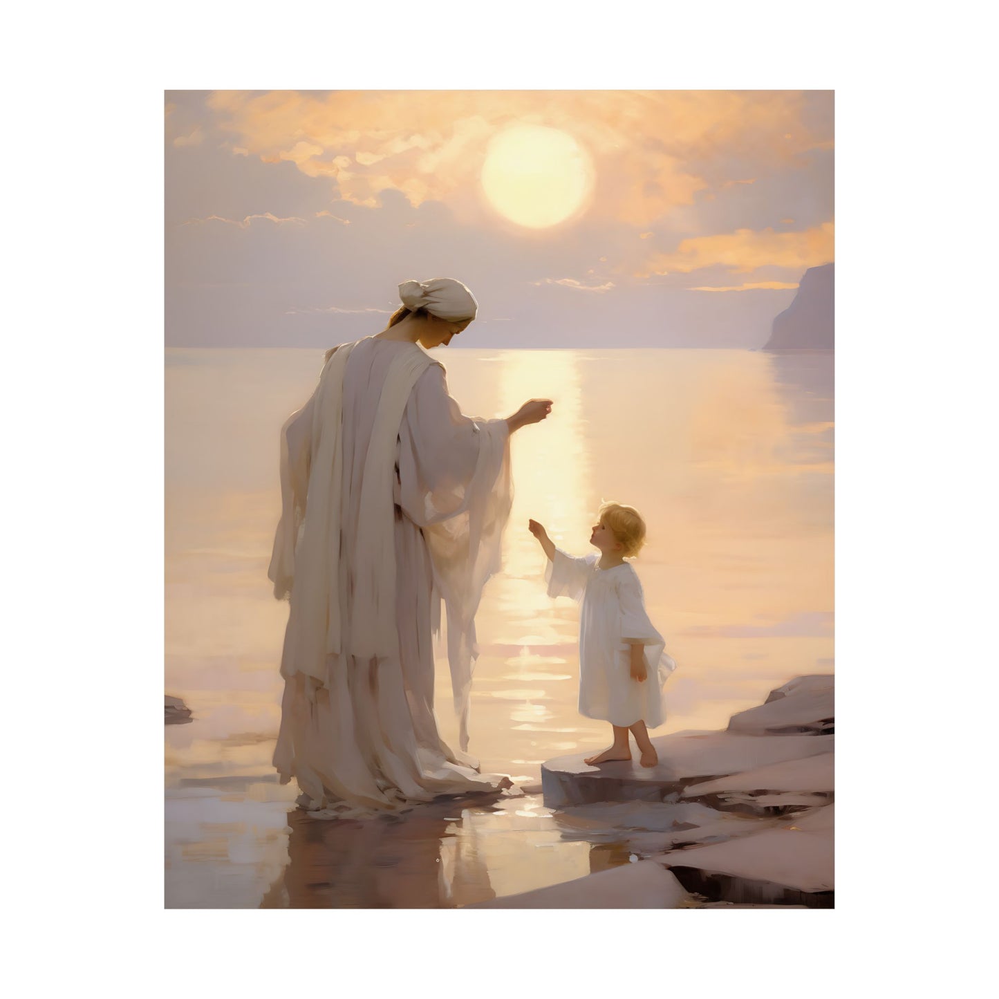 Divine Maternal Grace Print - Sanctified Souls Print - Multiple Sizes - Premium Matte Poster - Mother's Print - Art for Nursery