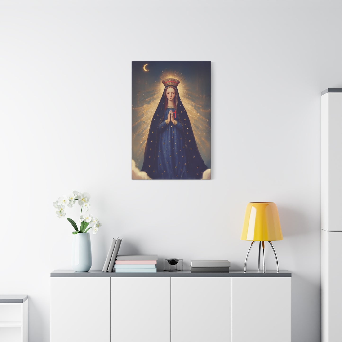 Our Lady of Pontmain - Multiple Sizes - Catholic Home art - Museum Wrapped Canvas - Sanctified Souls Print - Mother Mary Art