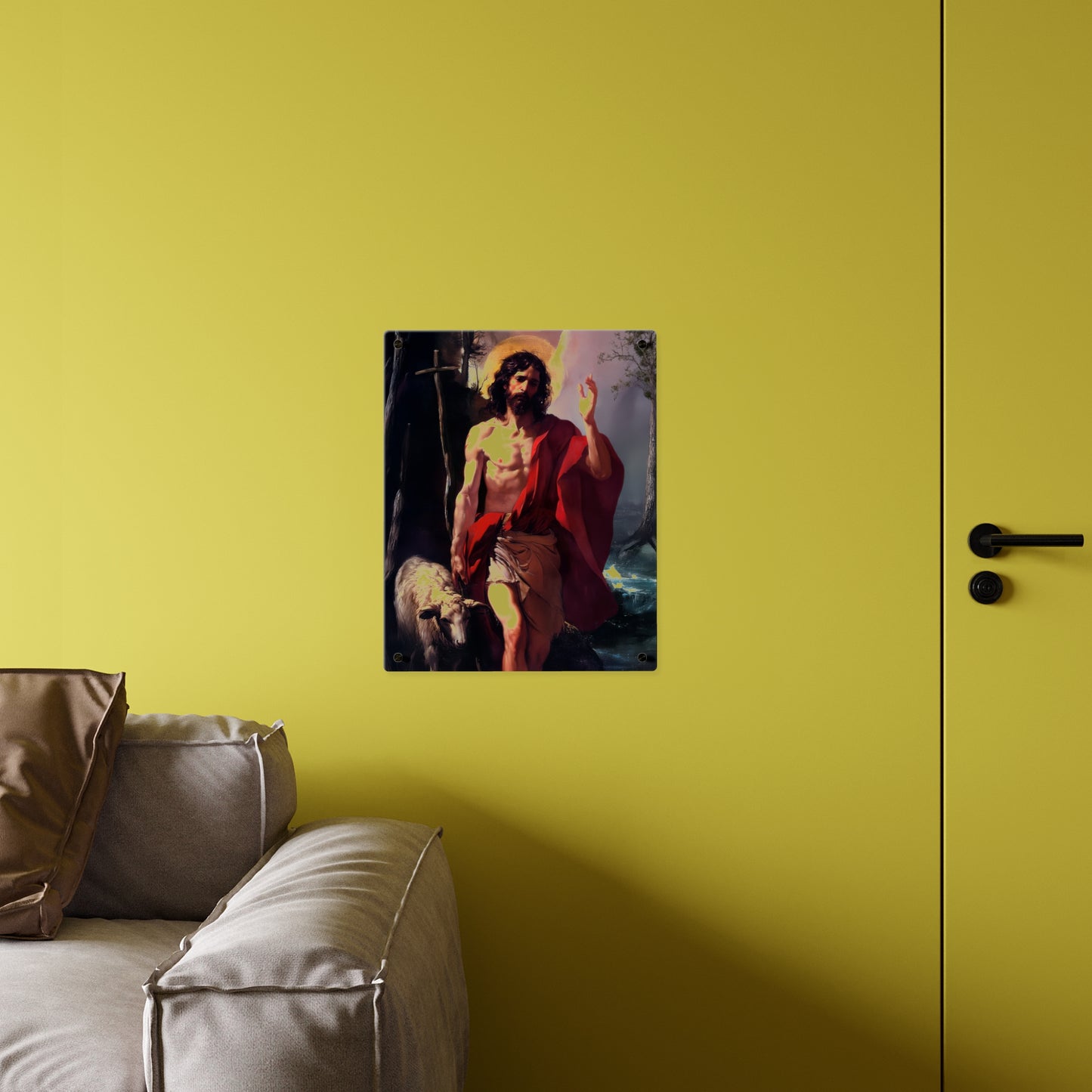 Saint John the Baptist Wall Art Panel - Ready to Hang Acrylic Print - Catholic Saint Art - Patron Saint Print - No Frame needed