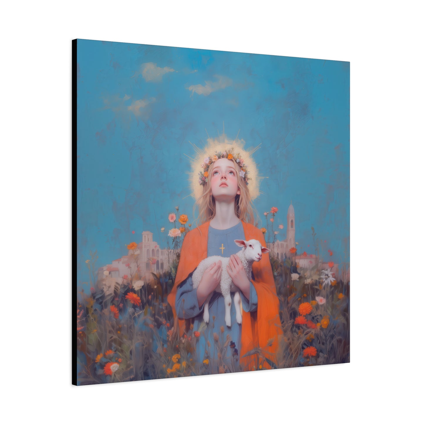 Saint Agnes of Rome - Museum Wrapped Canvas - Sanctified Souls Print - Religious Art for your Home - Catholic Patron Saint Art