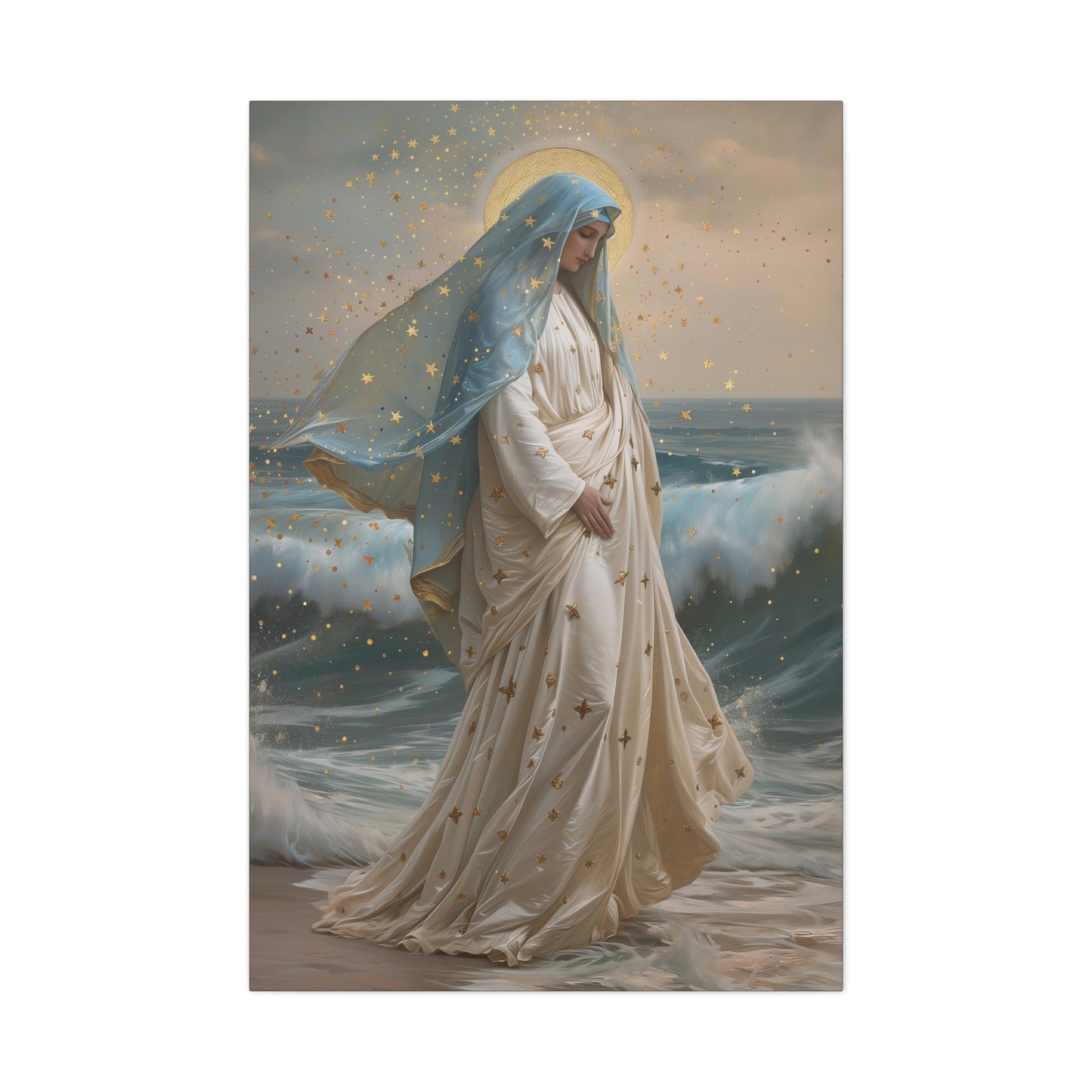 Ocean's Embrace - Devotion to Our Lady - Musseum Wrapped Canvas - Sanctified Souls - Religious Art for your Home - Our Lady Star of the Sea