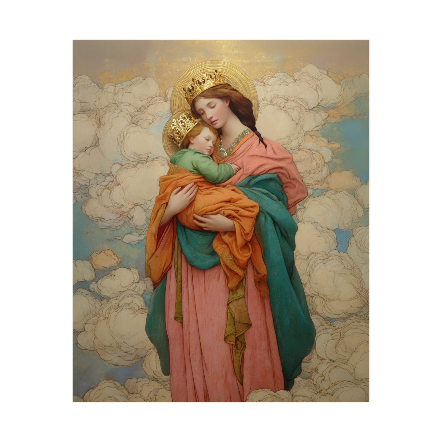 Our Lady, Strong and Tender - Mary, Help of Christians - Sanctified Souls Print - Multiple Sizes - Premium Matte Vertical Posters