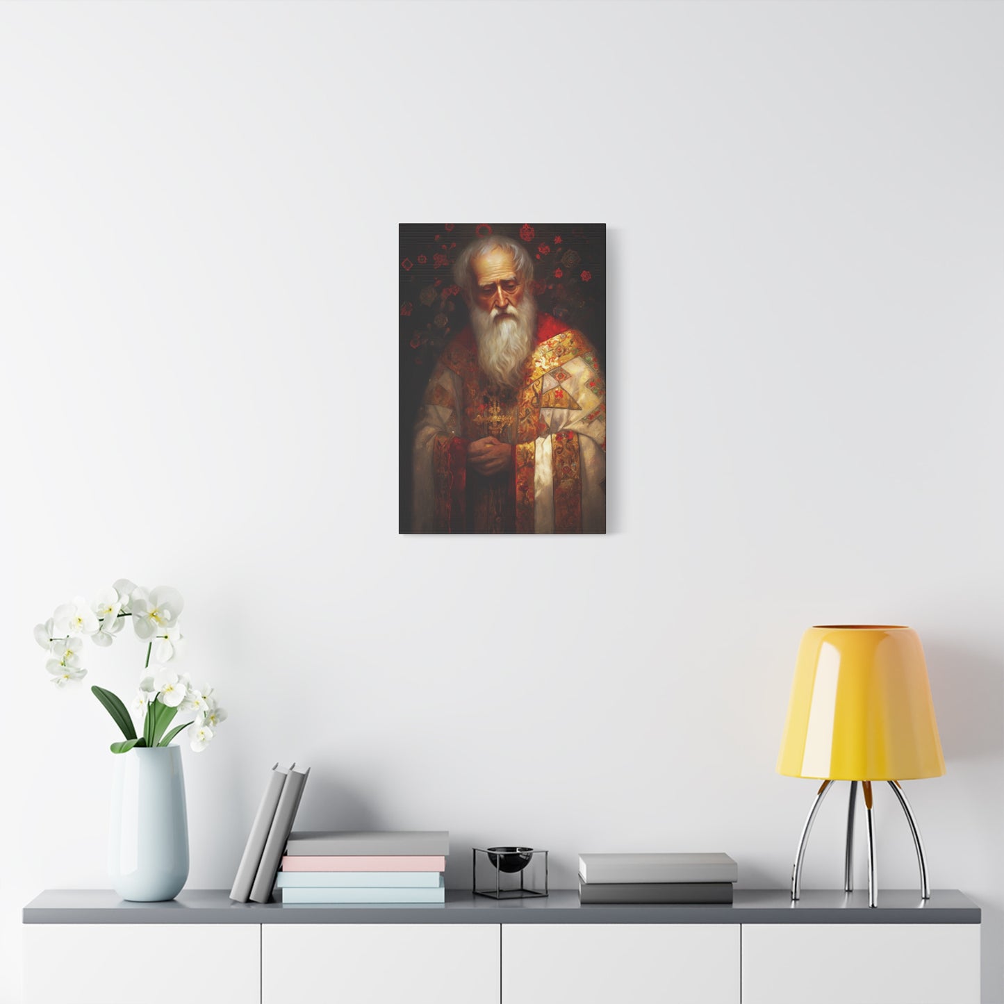 Saint Nicholas - Museum Wrapped Canvas - Sanctified Souls Print - Religious Art for your Home - Father Christmas - Catholic Christmas