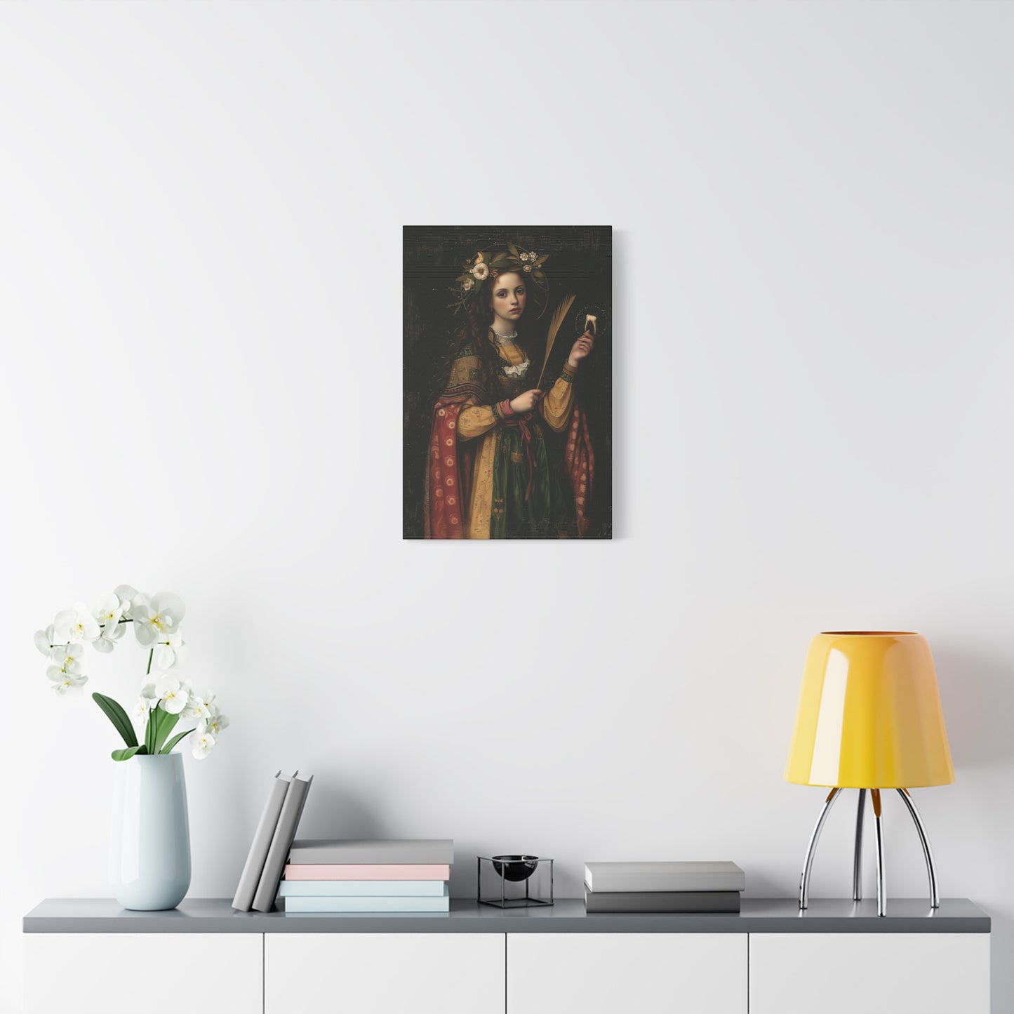 Saint Apollonia - Museum Wrapped Canvas - Print - Religious Art for your Home - Catholic art print - prayer room art
