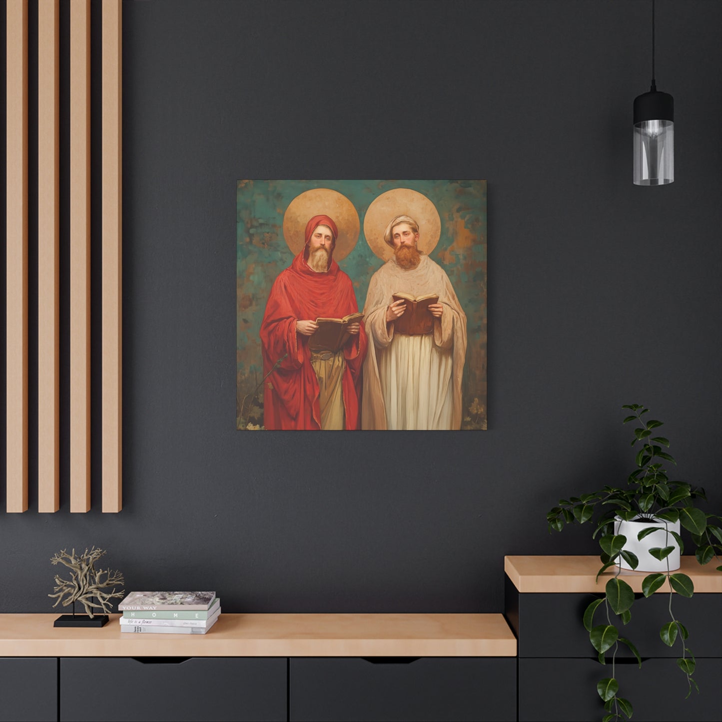 Saints Cosmas and Damian - Multiple Sizes - Catholic Home art - Museum Wrapped Canvas - Sanctified Souls Print - Catholic Martyr Art