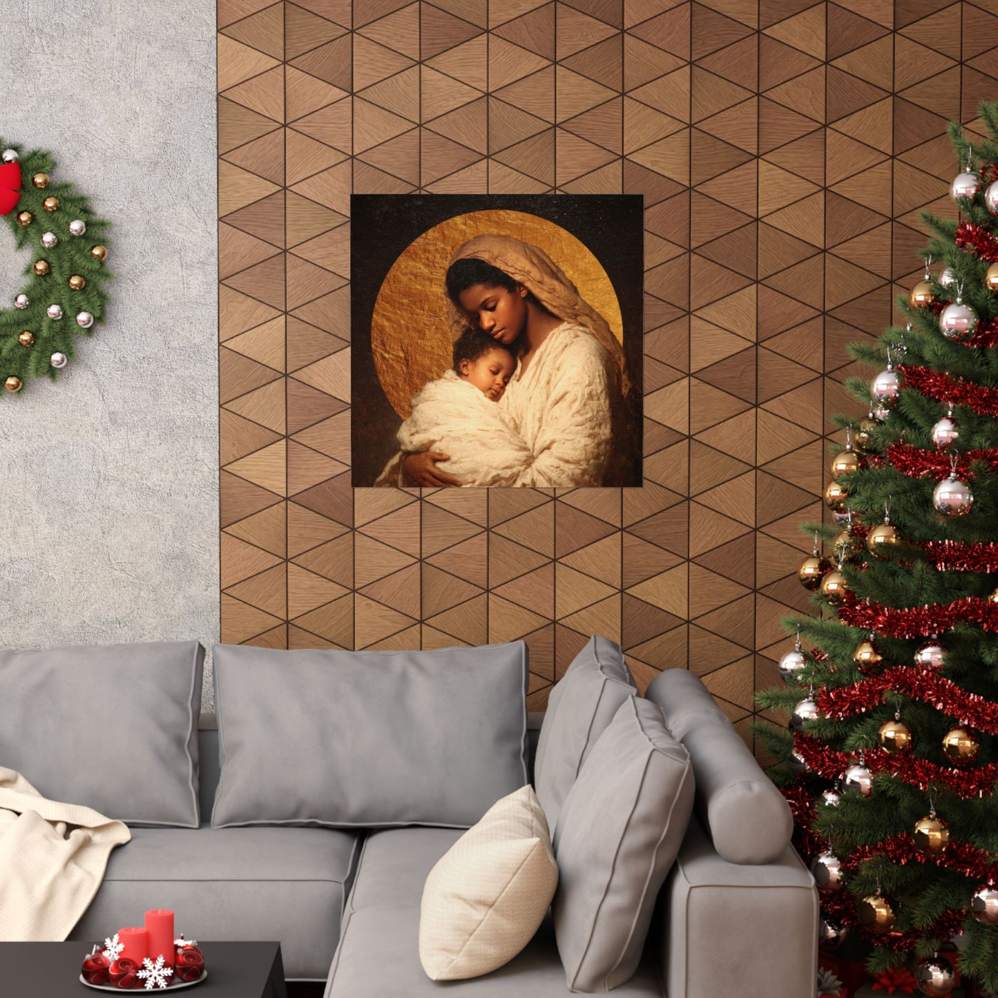 Our Lady of the Manger - Mother Mary and the Christ Child - Sanctified Souls Print - Multiple Sizes - Premium Matte Vertical Posters