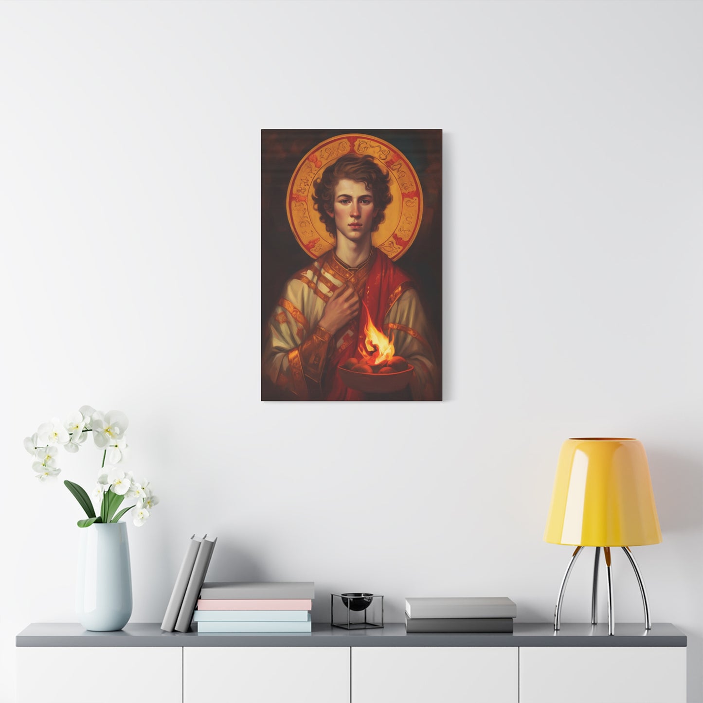 Saint Lawrence Deacon and Martyr Canvas Print - Multiple Sizes - Catholic Home art - Museum Wrapped Canvas - Sanctified Souls Print