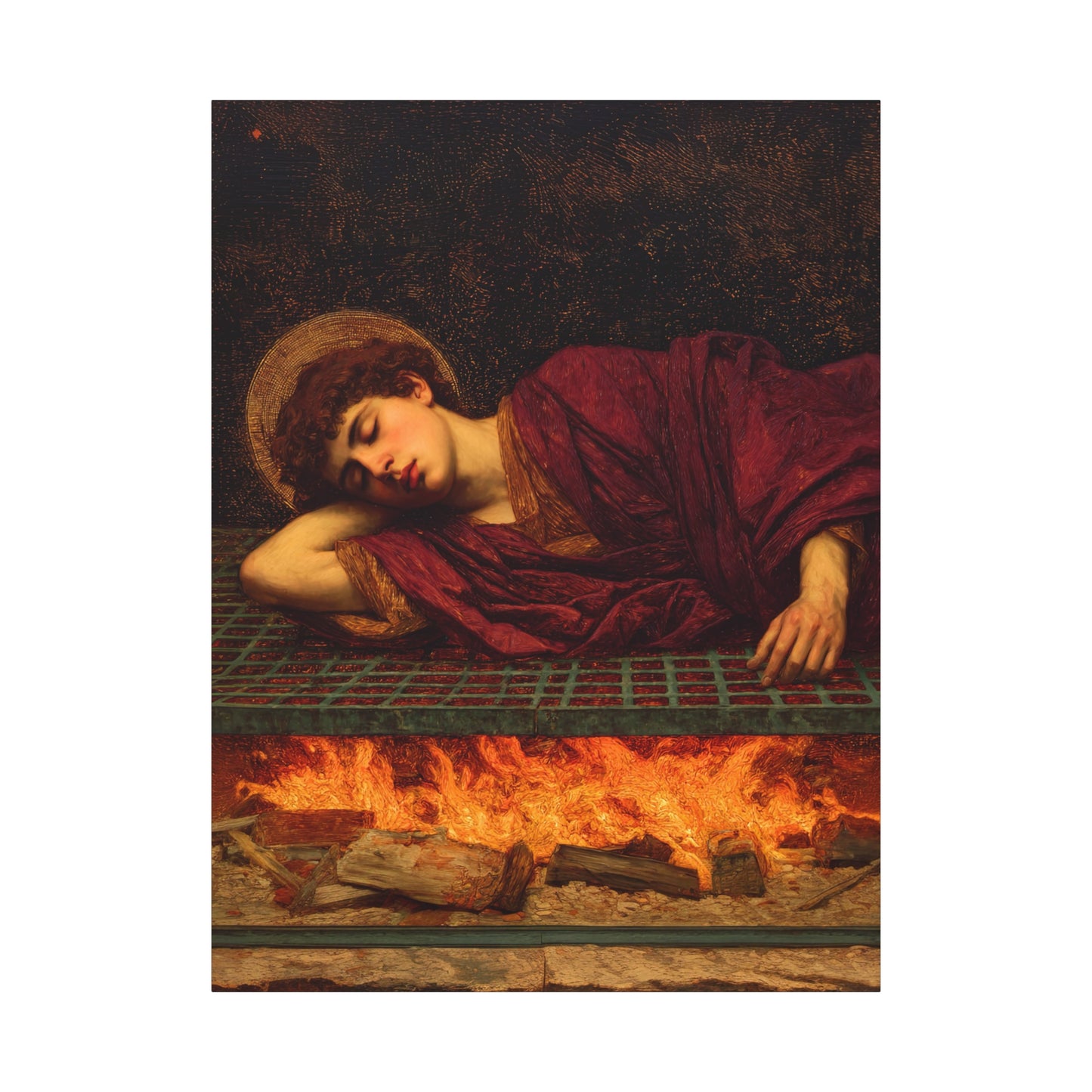 Saint Lawrence - Museum Wrapped Canvas - Sanctified Souls Print - Religious Art for your Home - Catholic Patron Saint Art
