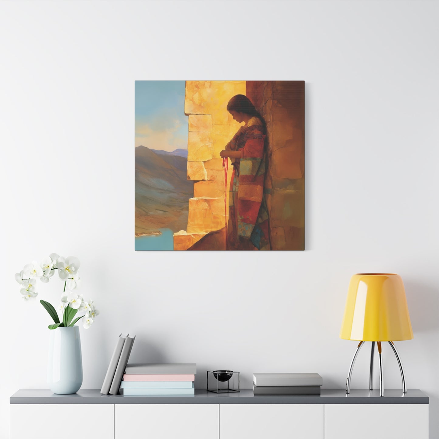 A Thread Through the Line of Christ - Rahab Museum Wrapped Canvas - Sanctified Souls Print -Based on Klimt's The Kiss