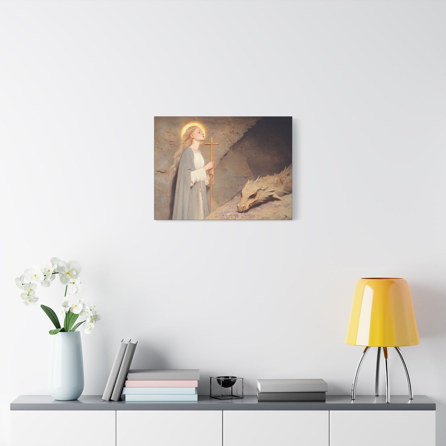 Saint Margaret of Antioch - Museum Wrapped Canvas - Sanctified Souls Print - Religious Art for your Home - Catholic Patron Saint Art