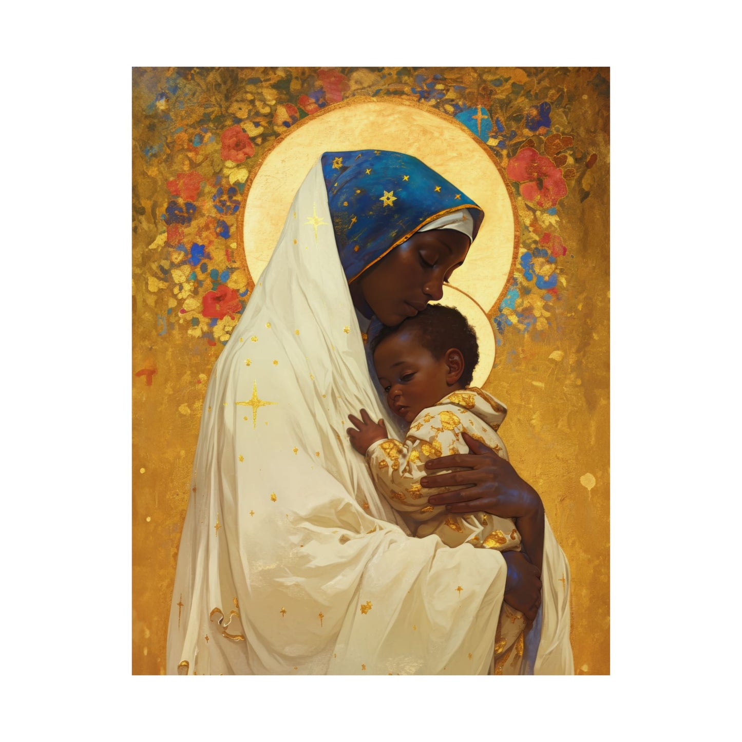 Queen of Peace and Love- Our Lady of Kibeho's Message - Sanctified Souls Print - Multiple Sizes - Premium Posters - Catholic Art - Christian