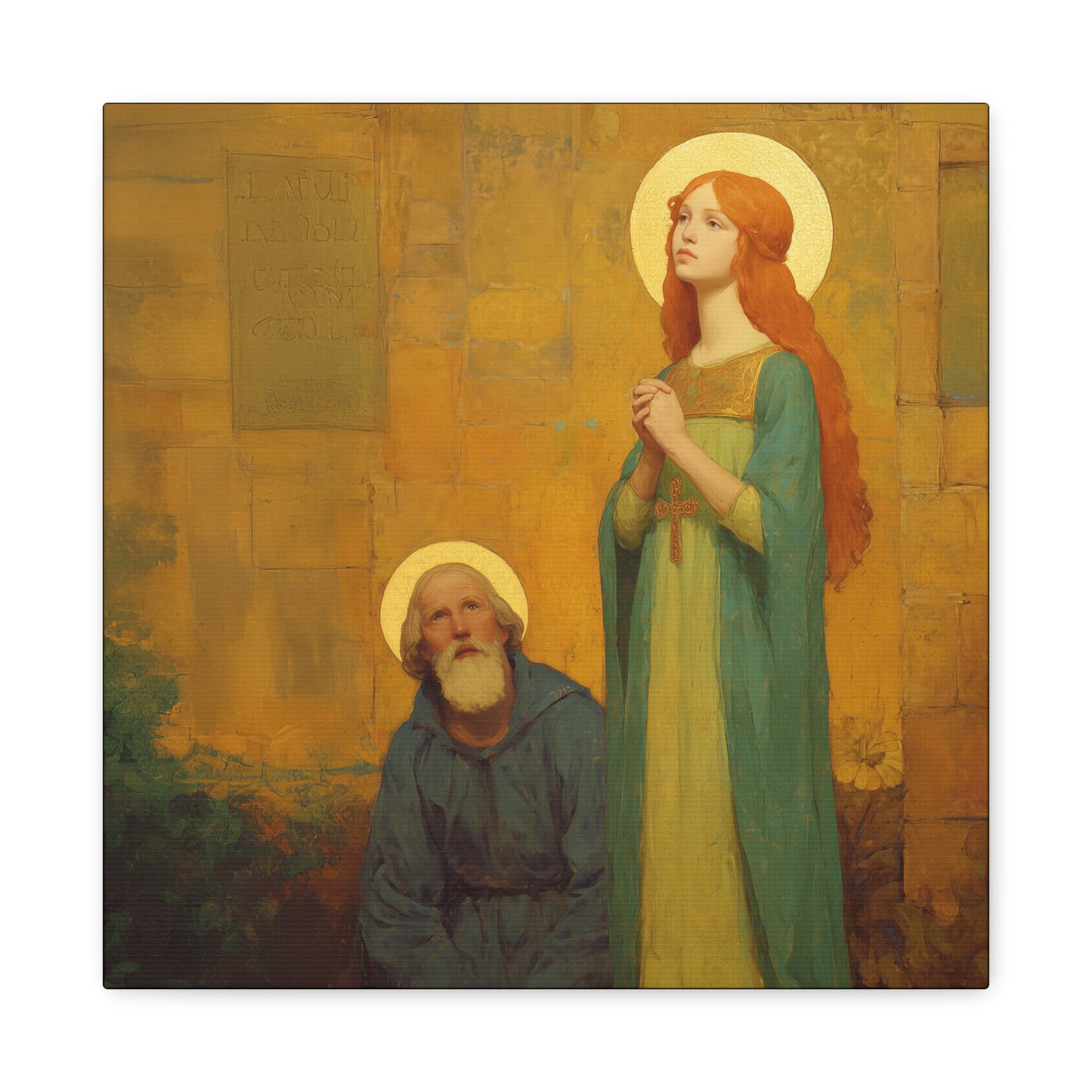 Saints Justina and Cyprian - Multiple Sizes - Catholic Home art - Museum Wrapped Canvas - Sanctified Souls Print - Catholic Martyr Art