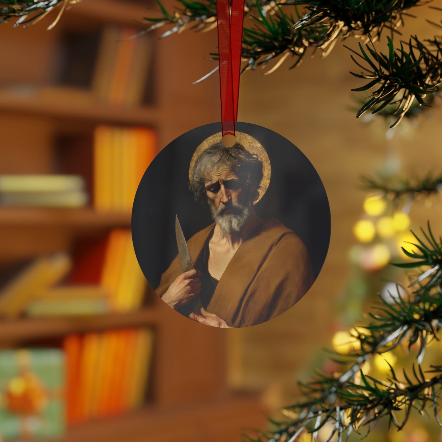 Saint Bartholomew the Apostle Metal Ornament - Religious Holiday Christmas Keepsake - Religious Catholic Tree Ornament - Christmas Gift