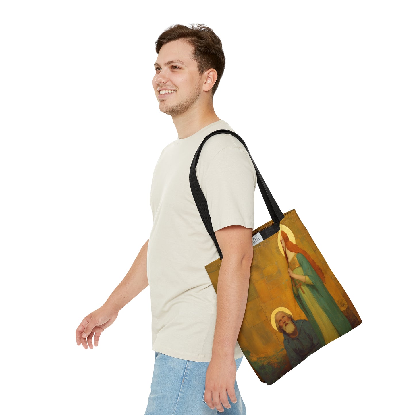 Saints Cyprian and Justina - Tote Bag - Large Medium Small Faith Art Bag - Bible Study Faith Purse - Double Sided Prayer Tote