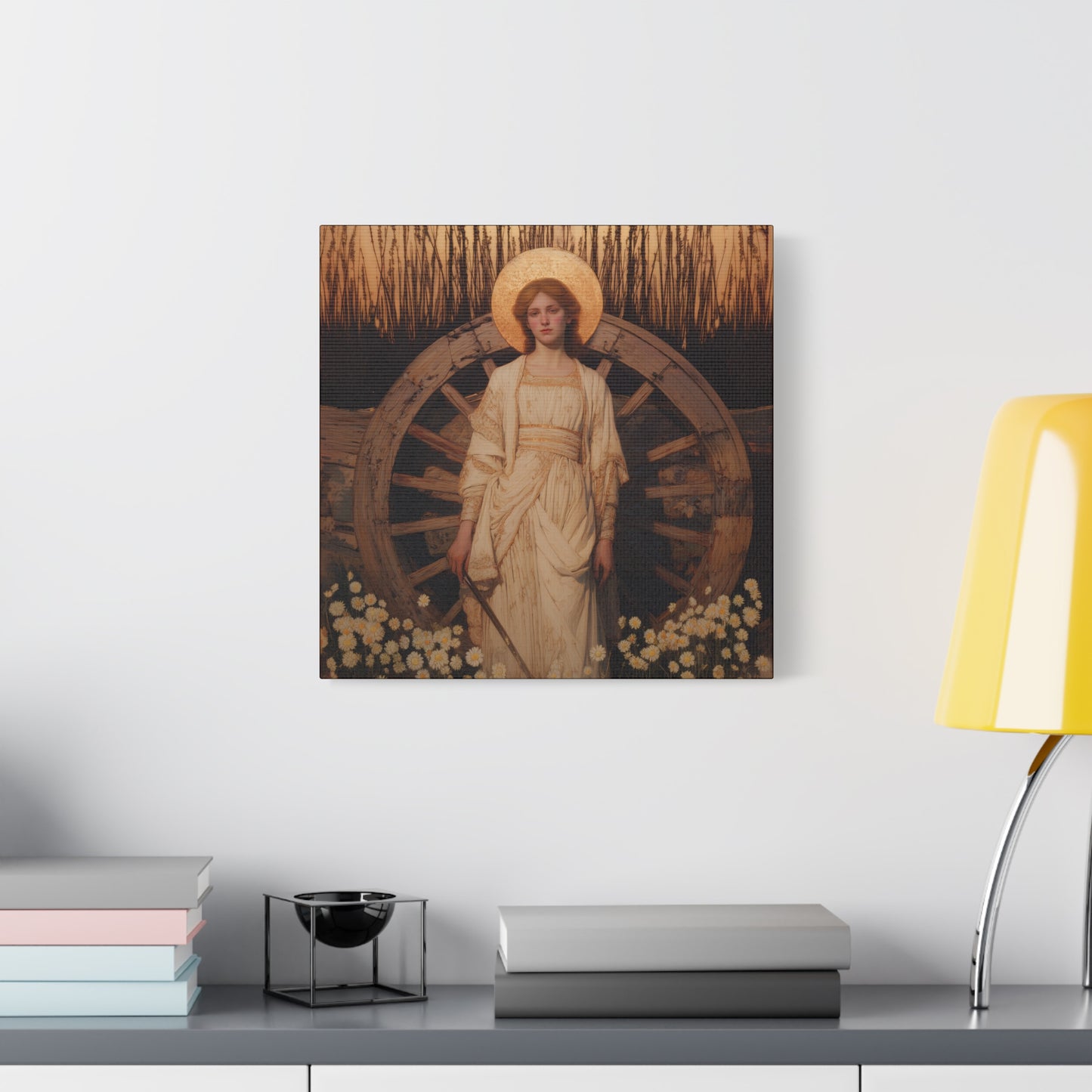 Saint Catherine of Alexandria - Museum Wrapped Canvas - Sanctified Souls Print - Religious Art for your Home - Catholic Patron Saint Art