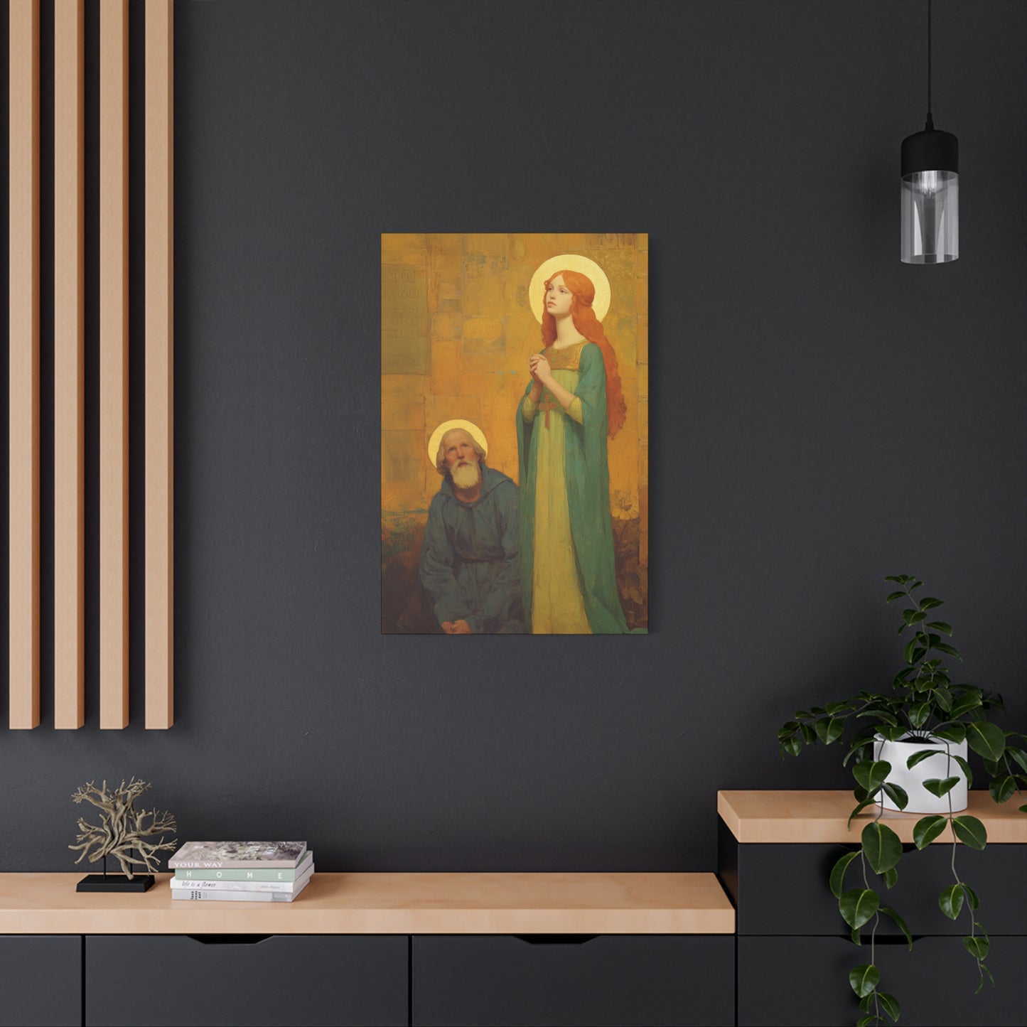 Saints Justina and Cyprian - Multiple Sizes - Catholic Home art - Museum Wrapped Canvas - Sanctified Souls Print - Catholic Martyr Art
