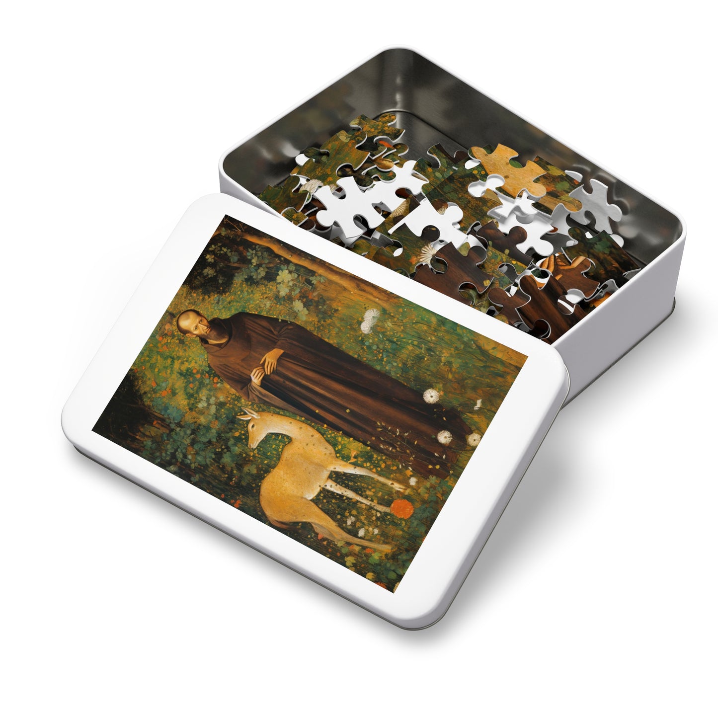 Saint Giles - Puzzle and Keepsake Tin - Religious Jigsaw Puzzle (30, 110, 252, 500,1000-Piece) - Religious Puzzle