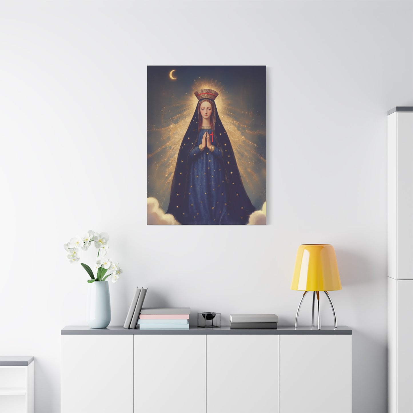 Our Lady of Pontmain - Multiple Sizes - Catholic Home art - Museum Wrapped Canvas - Sanctified Souls Print - Mother Mary Art