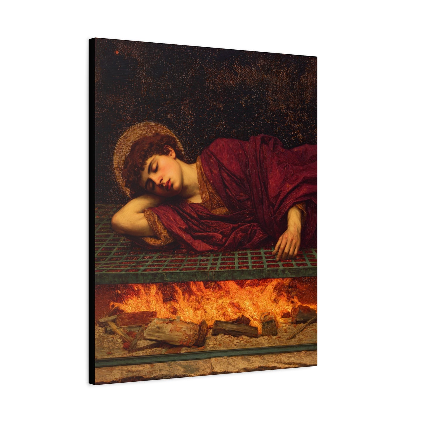 Saint Lawrence - Museum Wrapped Canvas - Sanctified Souls Print - Religious Art for your Home - Catholic Patron Saint Art