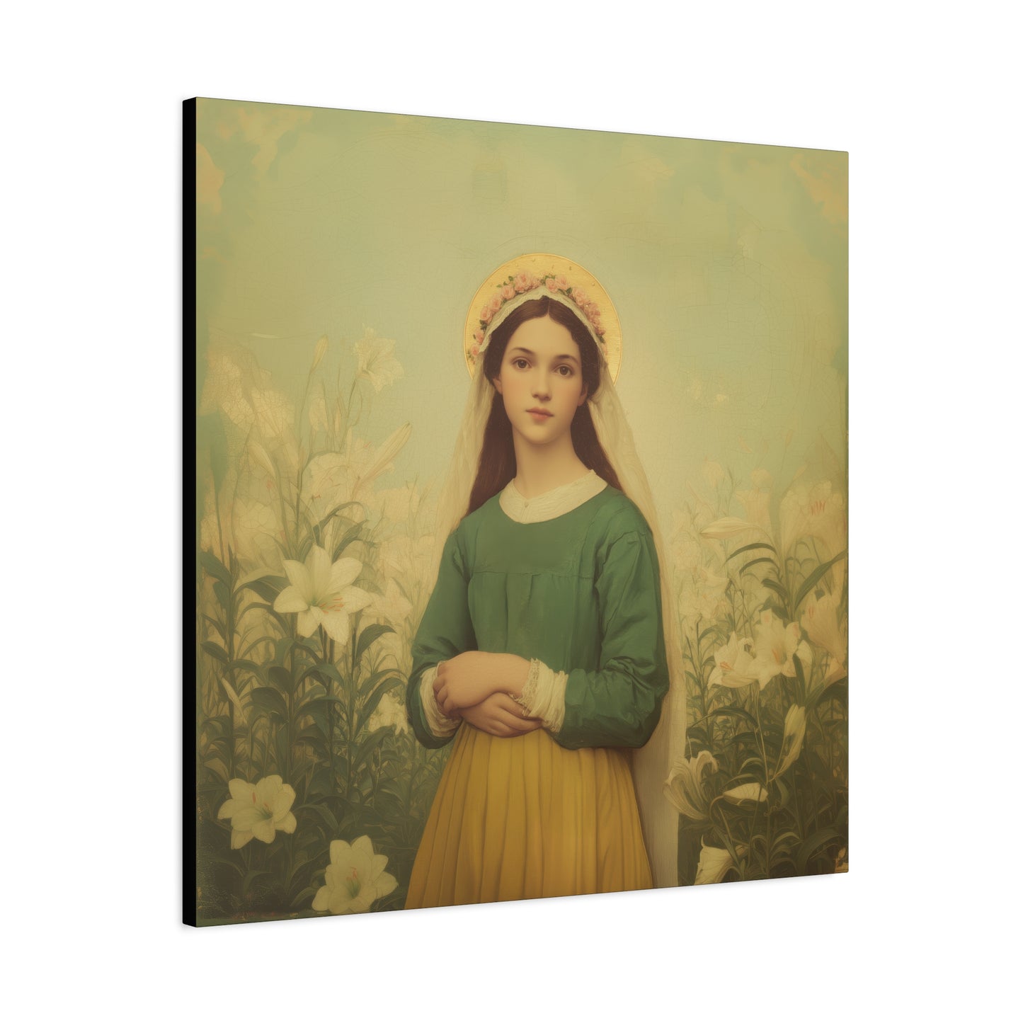Saint Maria Goretti - Museum Wrapped Canvas - Sanctified Souls Print - Religious Art for your Home - Catholic Patron Saint Art