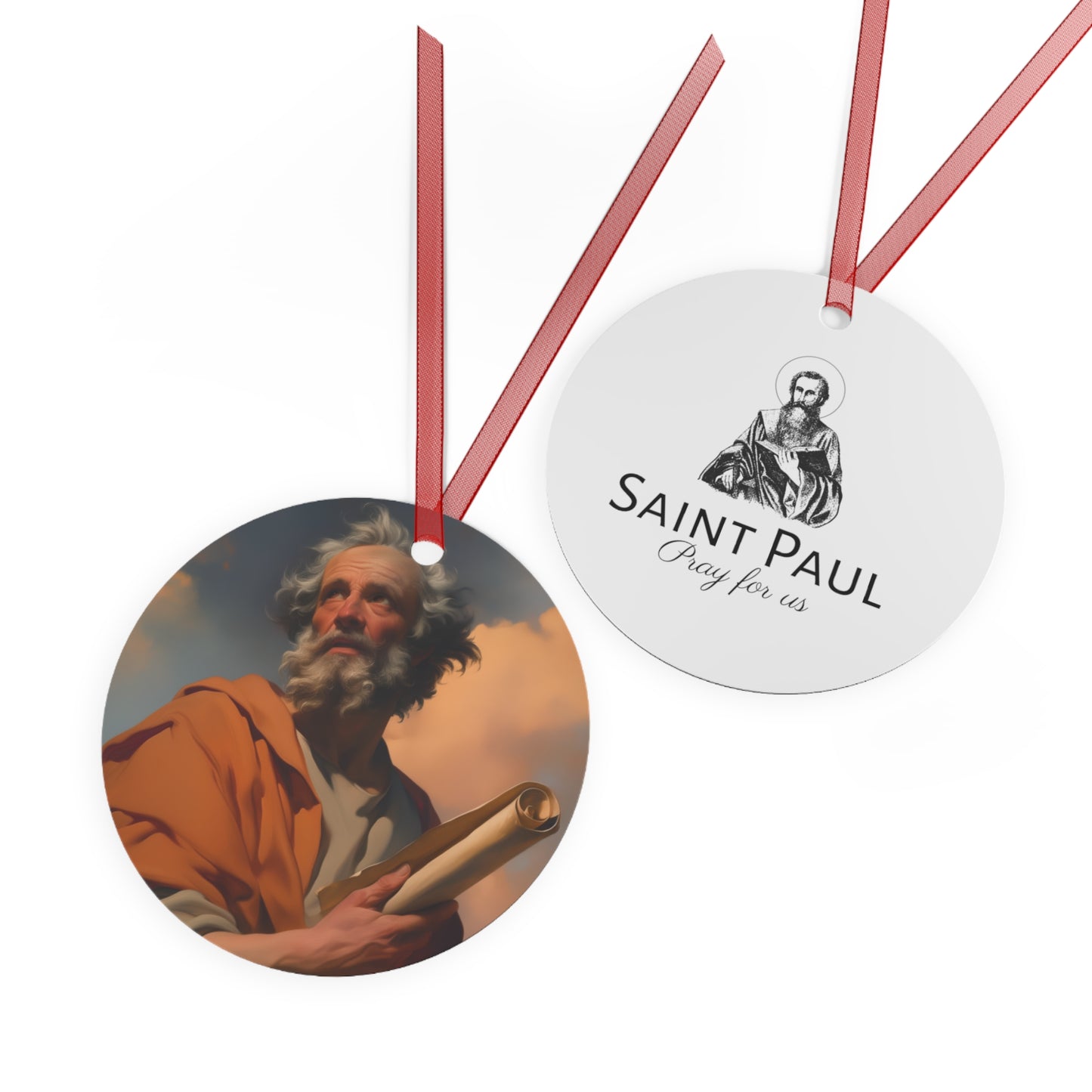 Saint Paul the Apostle Ornament - Religious Holiday Christmas Ornament and Keepsake - Double sided