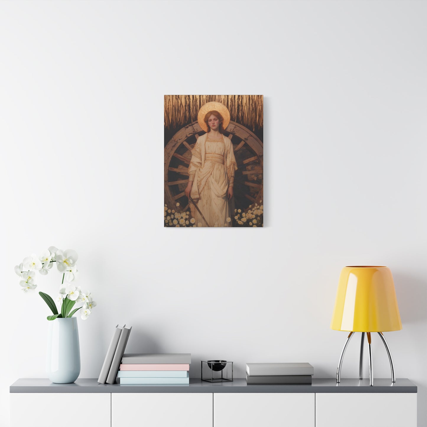 Saint Catherine of Alexandria - Museum Wrapped Canvas - Sanctified Souls Print - Religious Art for your Home - Catholic Patron Saint Art