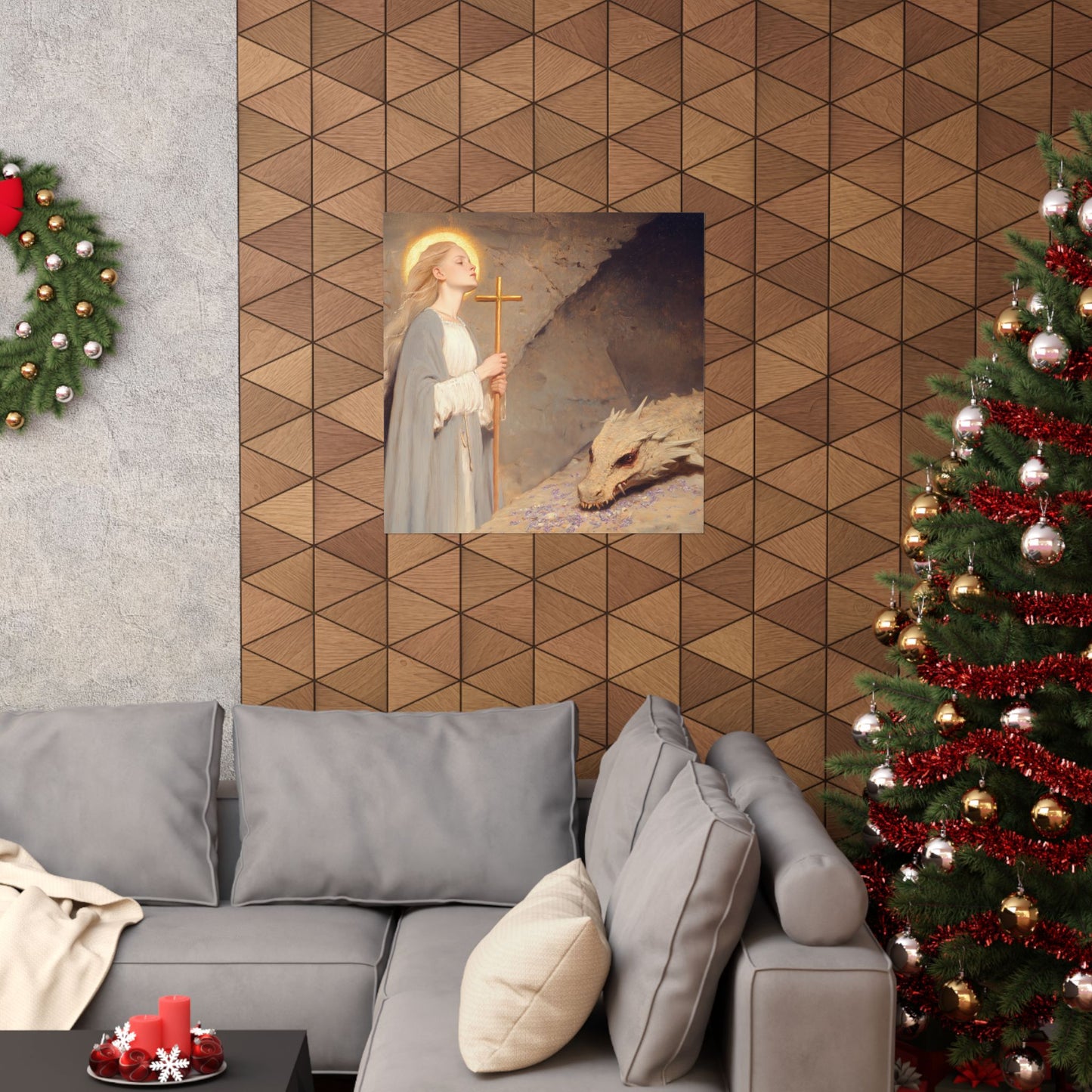 Saint Margaret of Antioch - Sanctified Souls Print - Multiple Sizes - Premium Posters - Catholic Art - Christian Home Decor Artwork