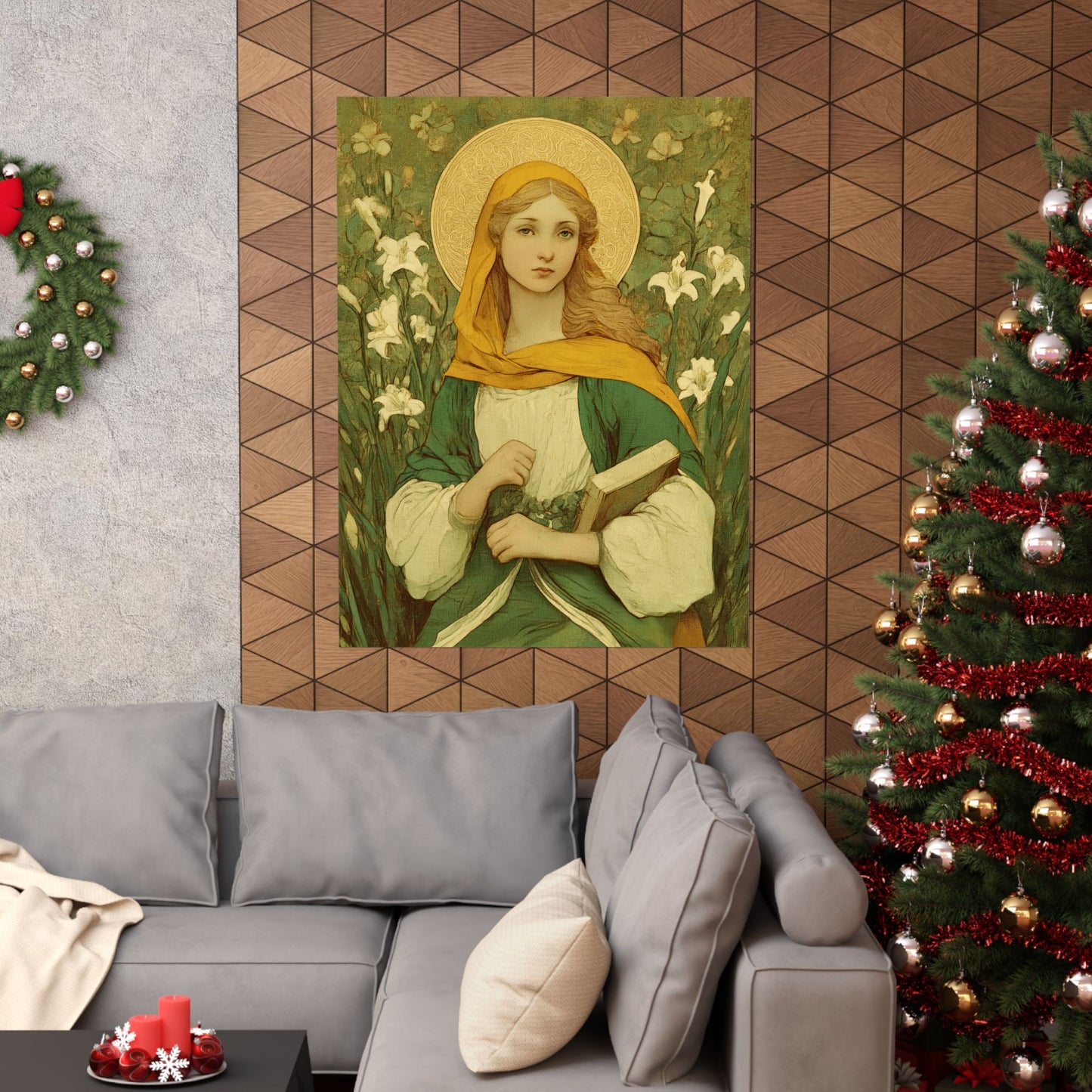 Saint Dymphna - Sanctified Souls Print - Multiple Sizes - Premium Matte Vertical Posters - Catholic