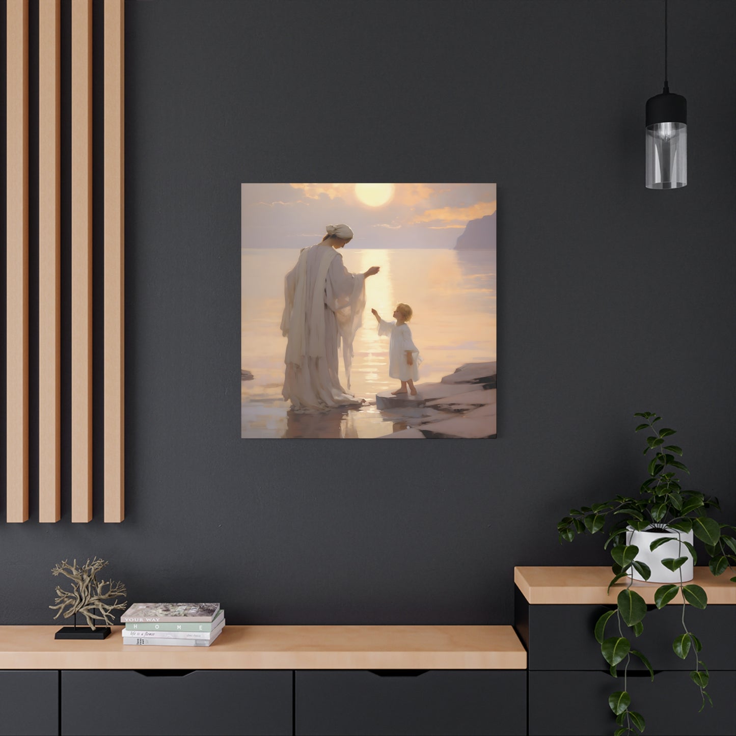 Divine Maternal Grace Museum Wrapped Canvas - Sanctified Souls Print - Mother & Child Nursery Art - New Mother - Religious Art for Mothers